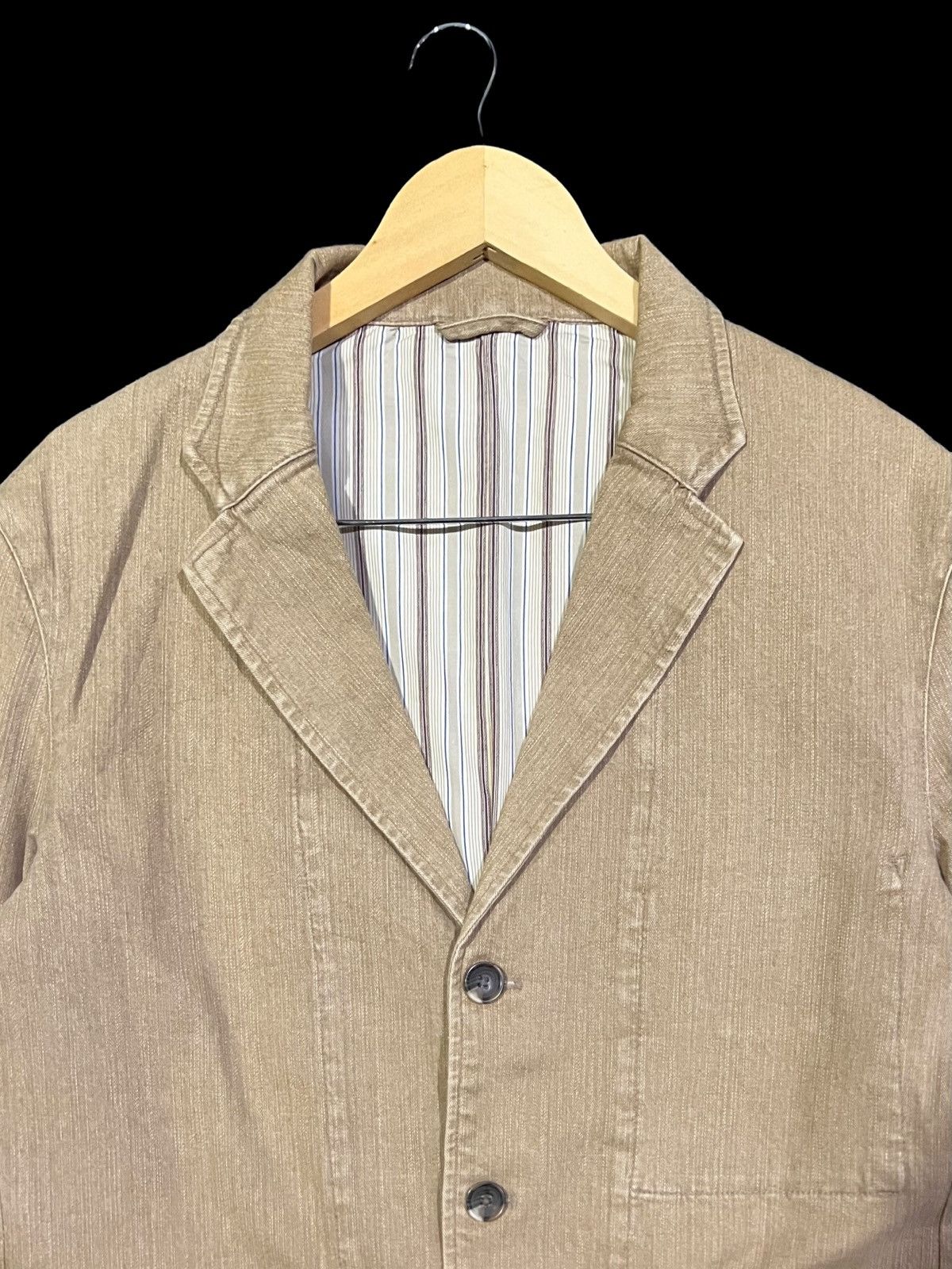 Kansai Yamamoto VINTAGE KANSAI JEANS STYLE DOUBLE LINING STRIPED JACKET Size US M / EU 48-50 / 2 - 4 Thumbnail