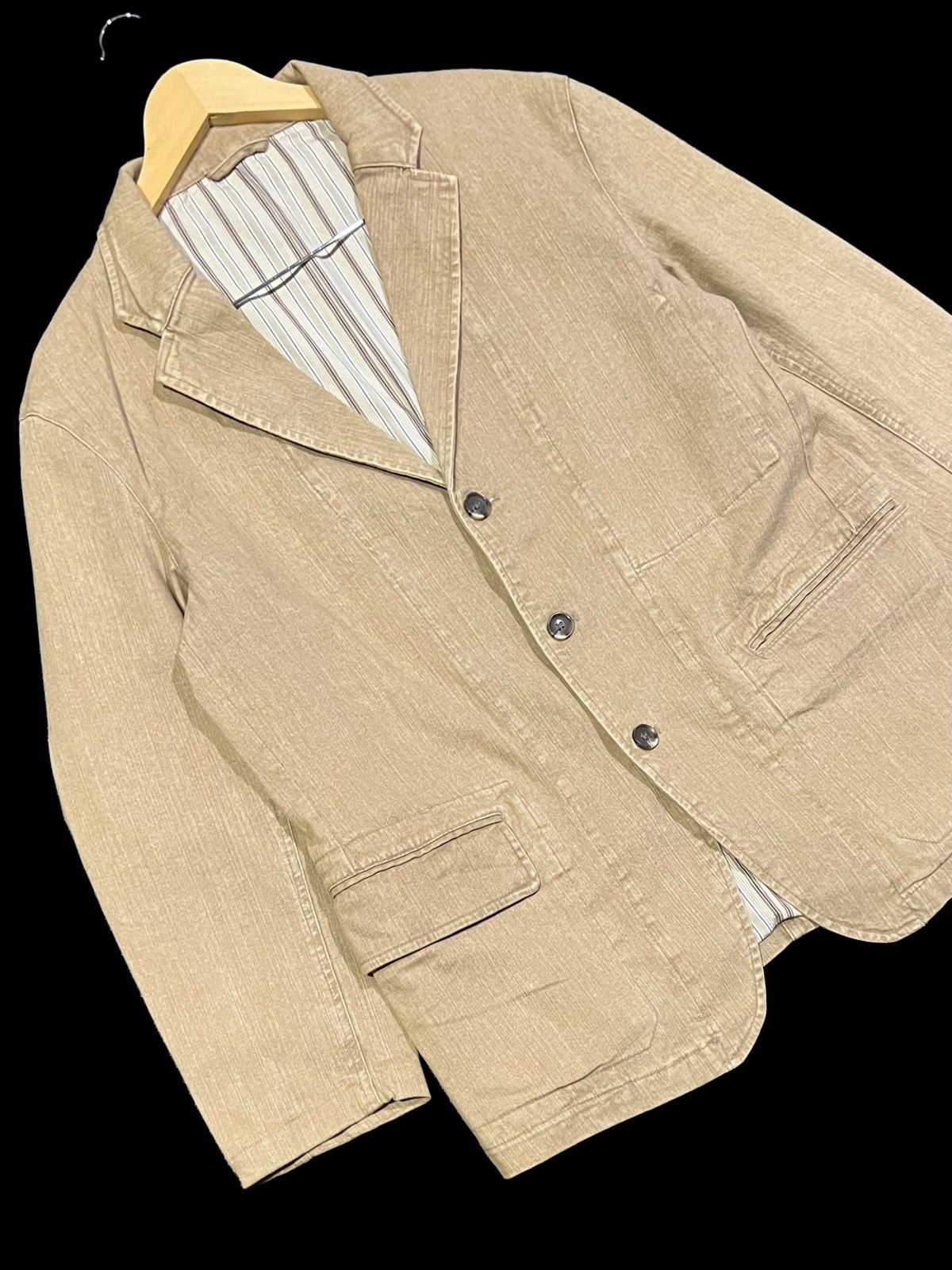 Kansai Yamamoto VINTAGE KANSAI JEANS STYLE DOUBLE LINING STRIPED JACKET Size US M / EU 48-50 / 2 - 7 Thumbnail