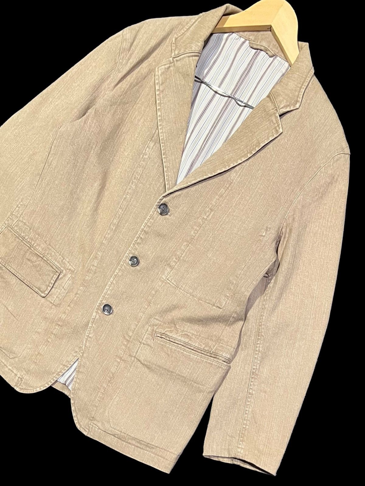 Kansai Yamamoto VINTAGE KANSAI JEANS STYLE DOUBLE LINING STRIPED JACKET Size US M / EU 48-50 / 2 - 5 Thumbnail