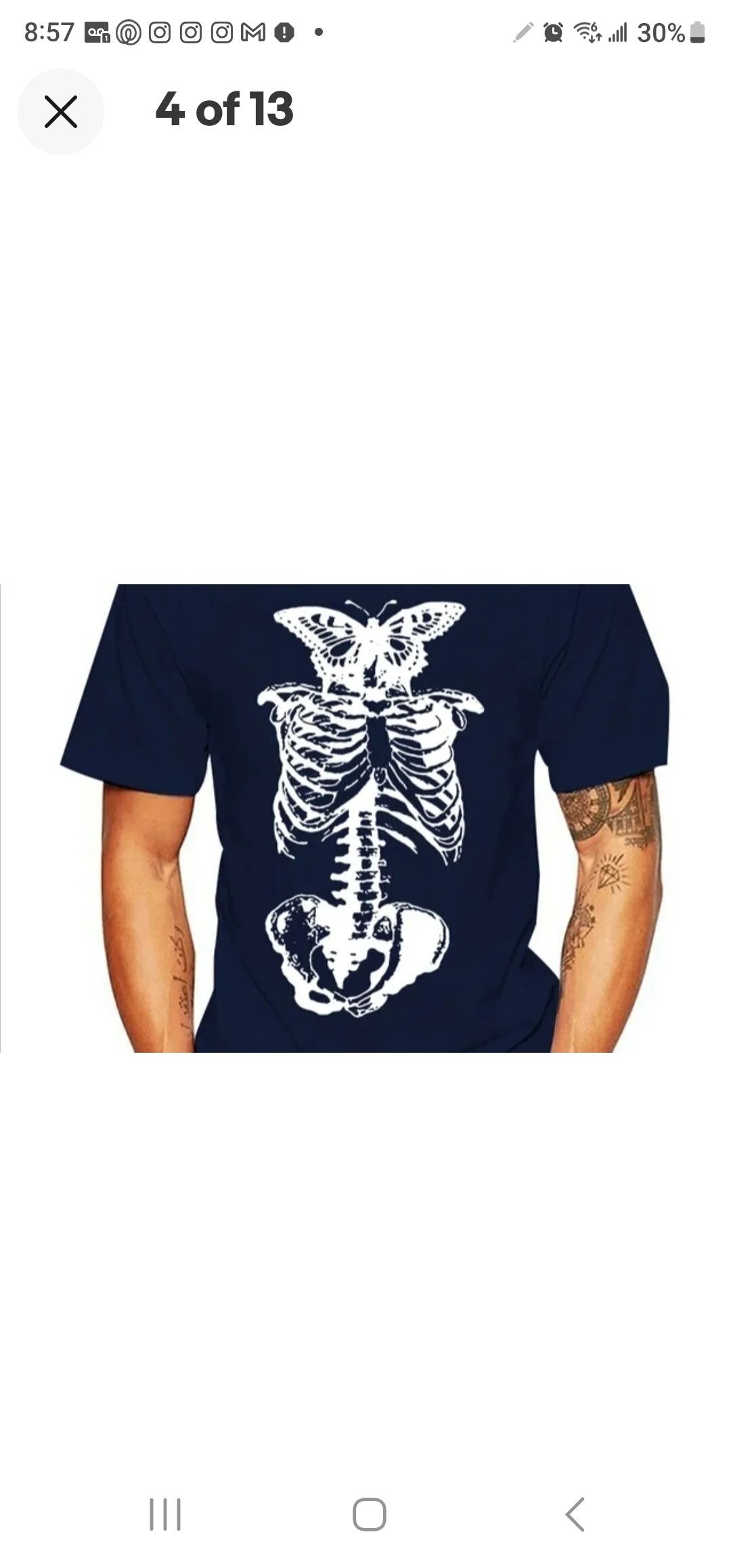 Playboi Carti Playboi Carti AWGE Butterfly Skeleton 2017 Tour Merch Tee Size US XL / EU 56 / 4 - 14 Thumbnail