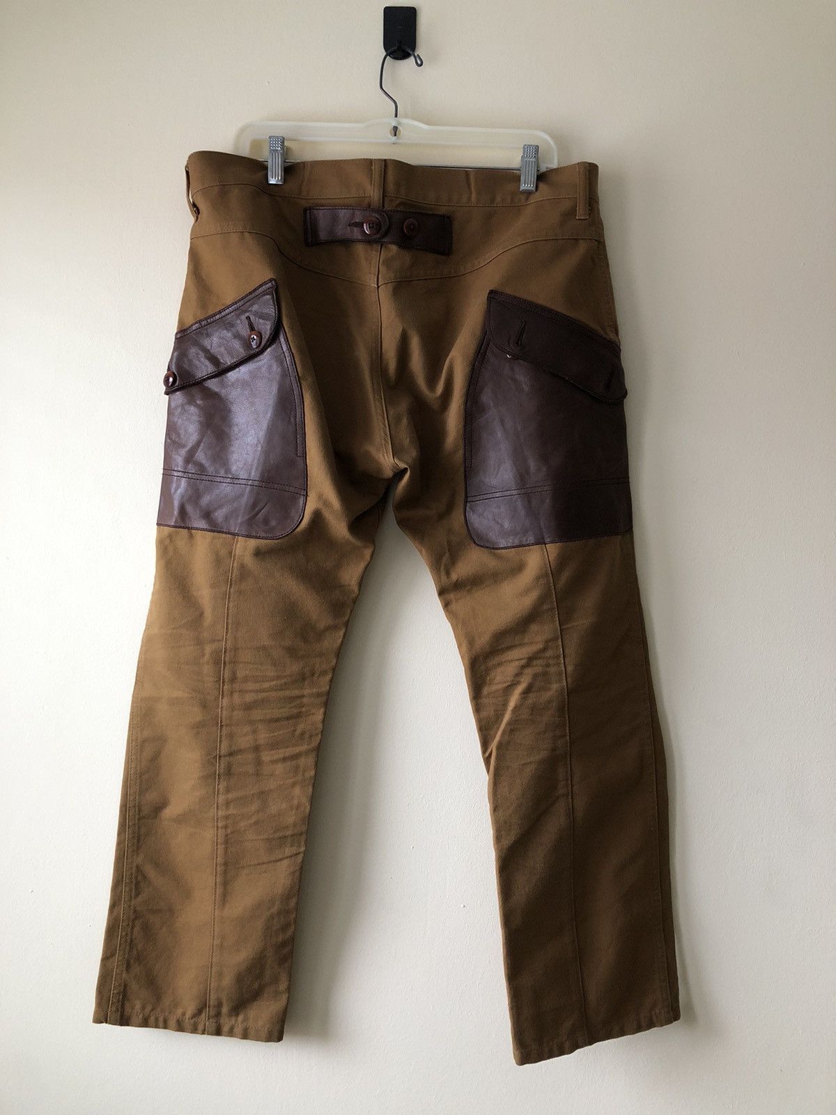 image of Comme Des Garcons x Junya Watanabe Comme Des Garçons Man Leather Pocket Pants in Brown (Size 34)