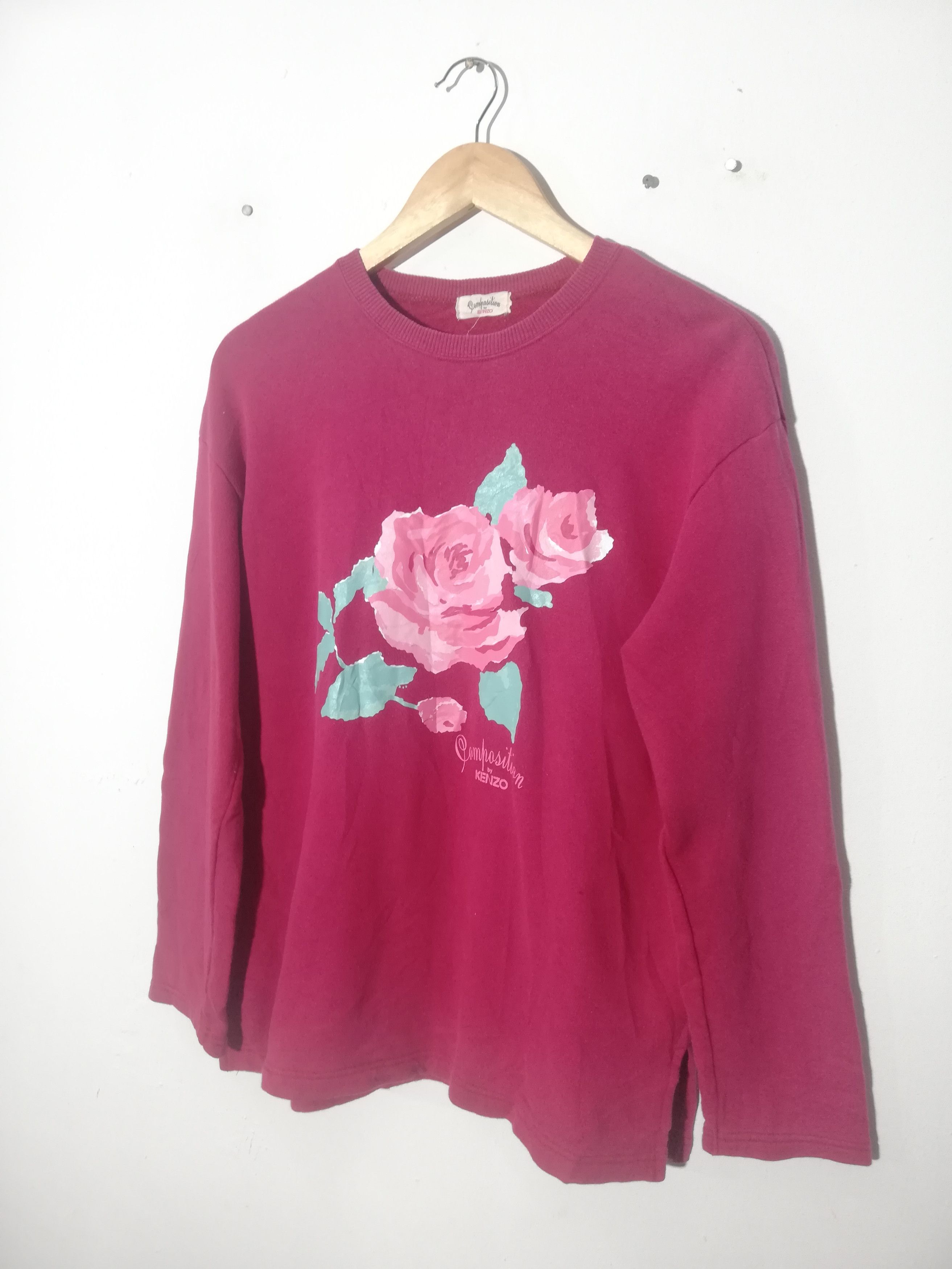 Japanese Brand × Kenzo Composition By Kenzo Flower Sweatshirt Size US M / EU 48-50 / 2 - 1 Thumbnail