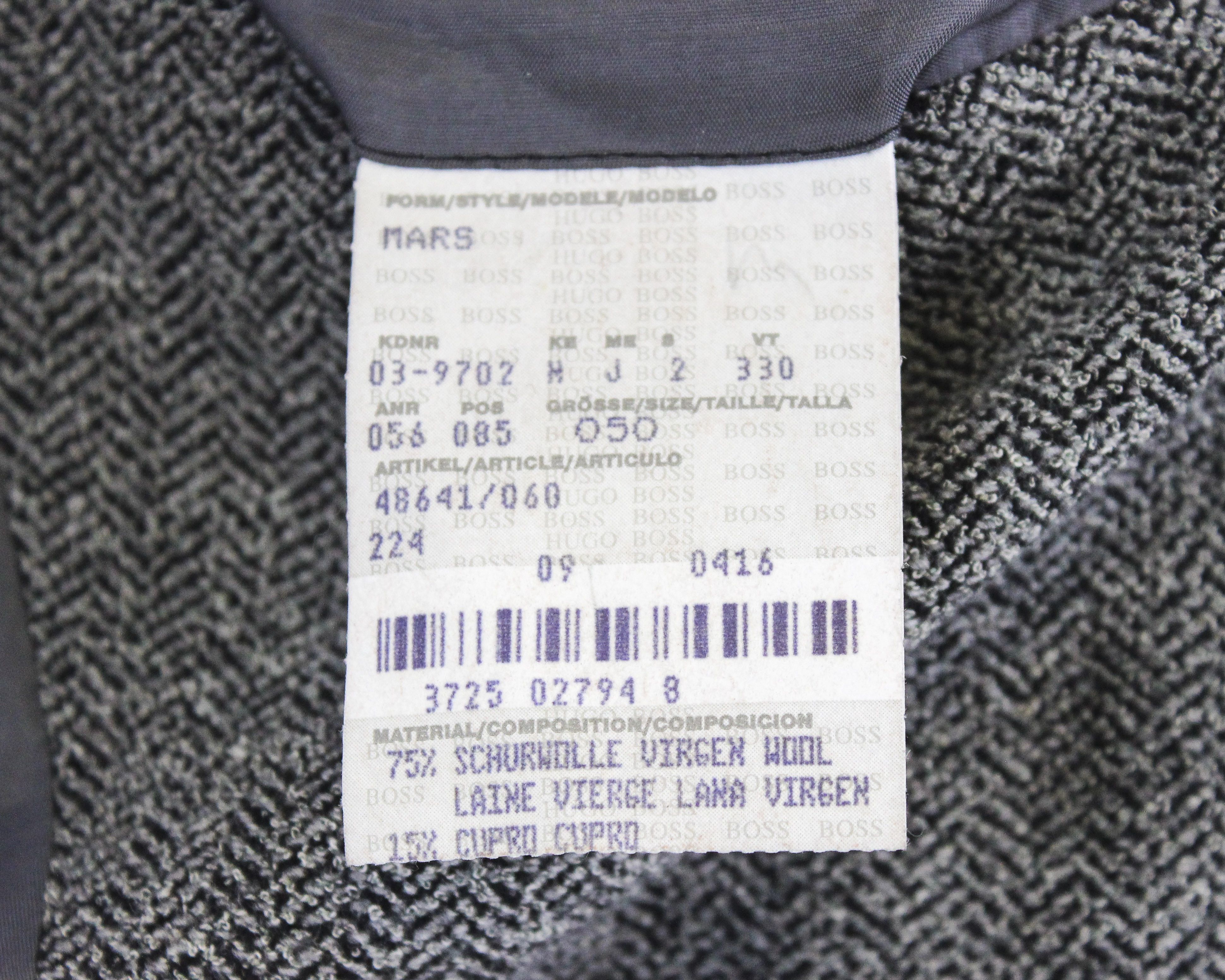 Hugo Boss Mars US 40 Wool Blazer Herringbone Tweed Suit Jacket M Size 40R - 6 Thumbnail