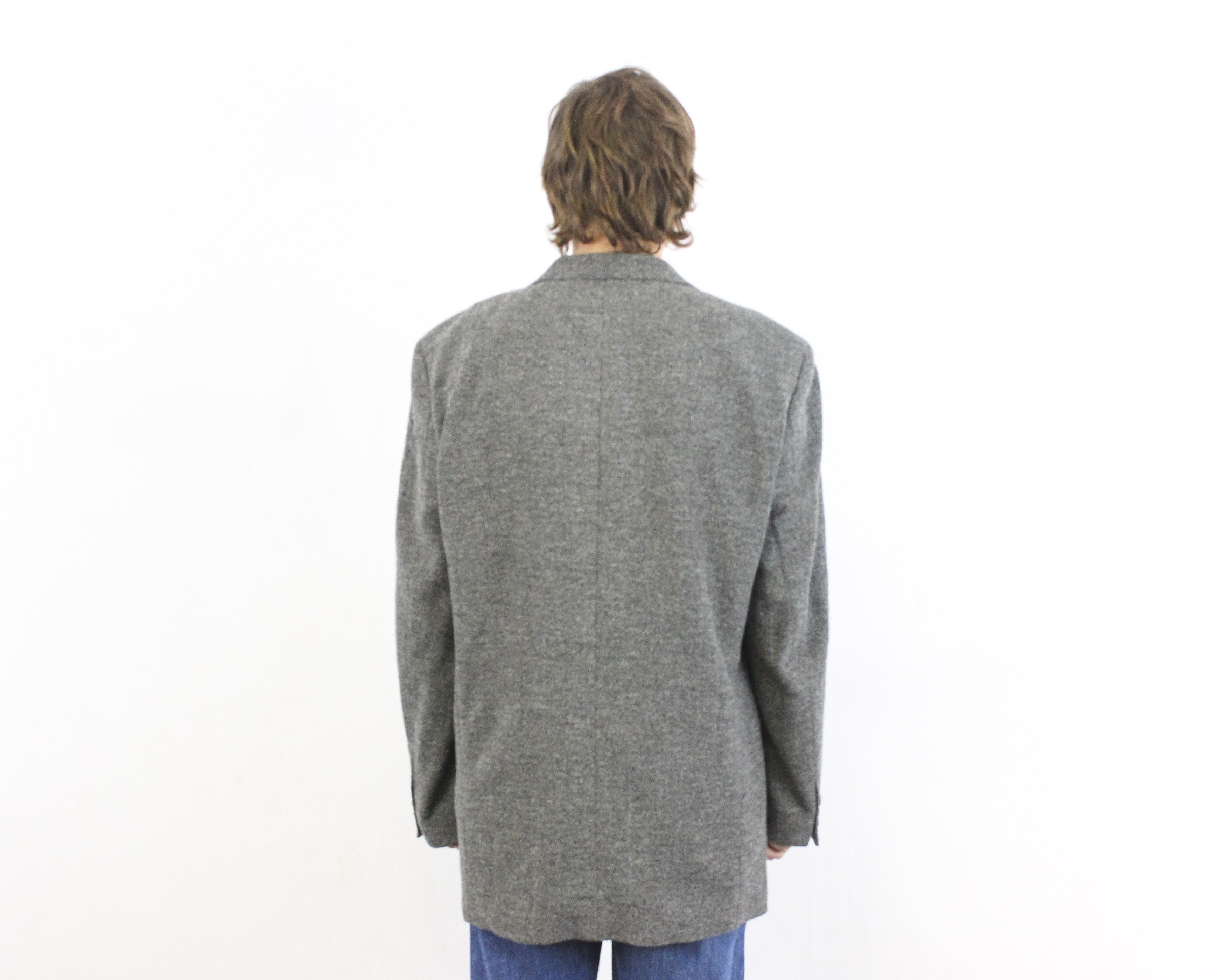 Hugo Boss Mars US 40 Wool Blazer Herringbone Tweed Suit Jacket M Size 40R - 7 Thumbnail