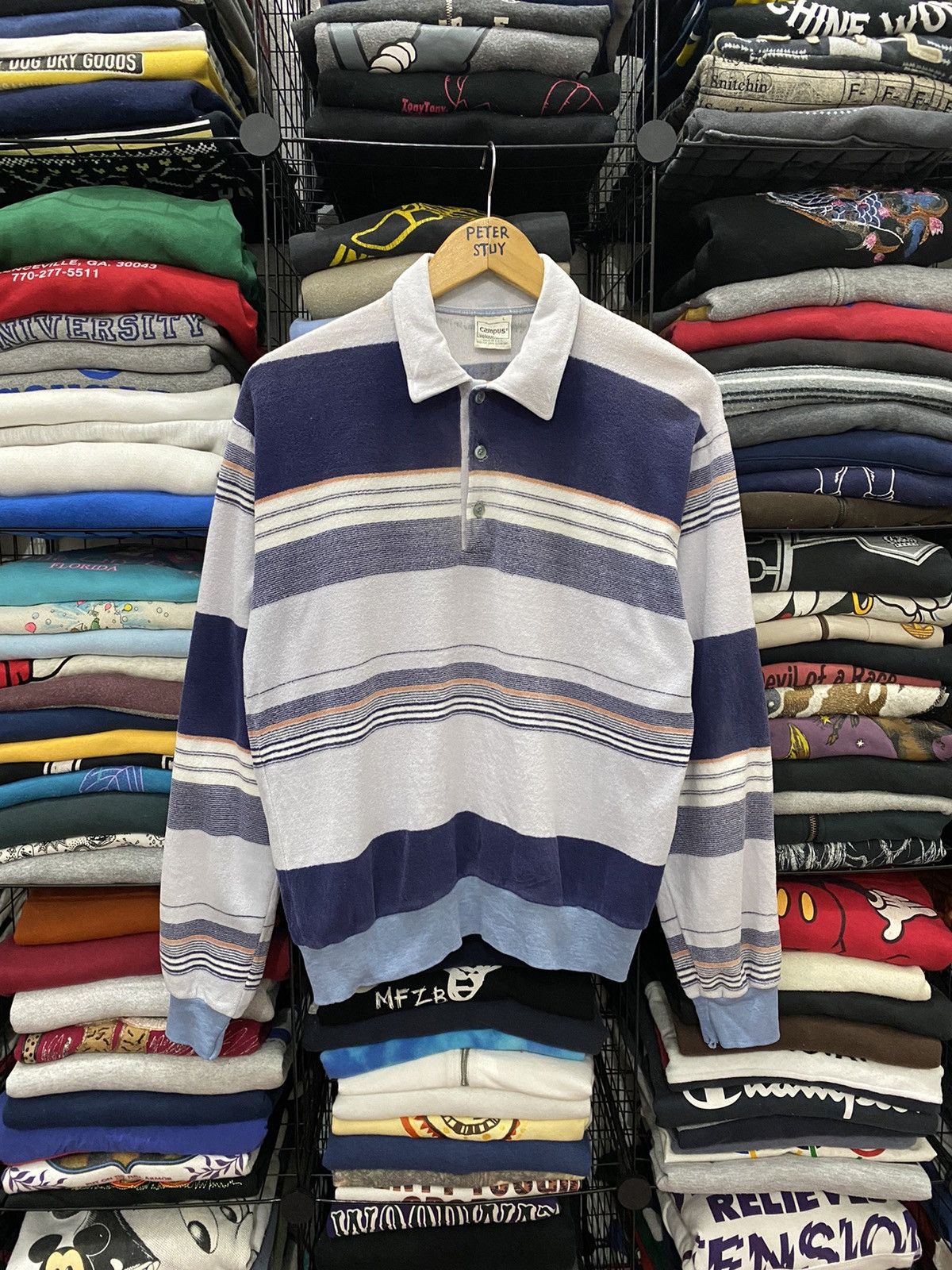 Vintage GK166 VINTAGE CAMPUS MADE USA COLLAR SWEATSHIRT Size US L / EU 52-54 / 3 - 1 Thumbnail