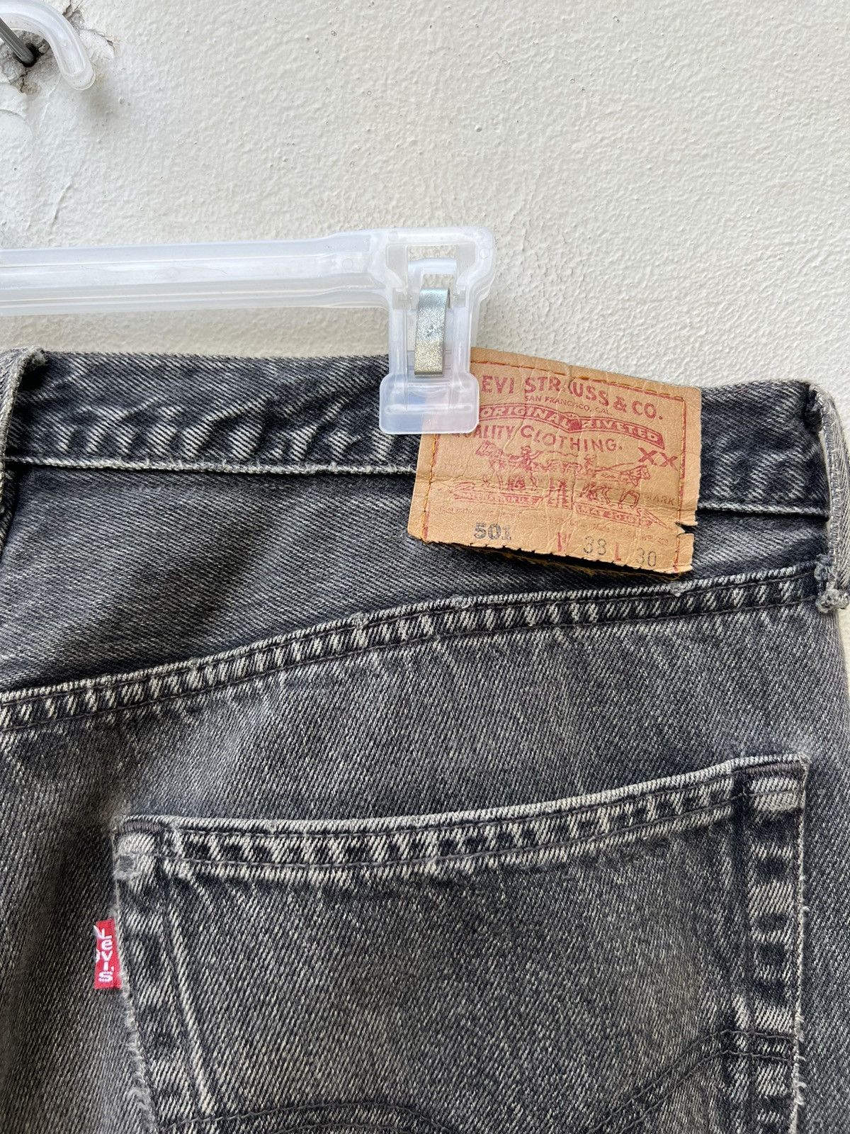Levi's Vintage 1995 Levi’s 501 Distressed Faded Black Denim Jeans Size US 37 - 18 Thumbnail