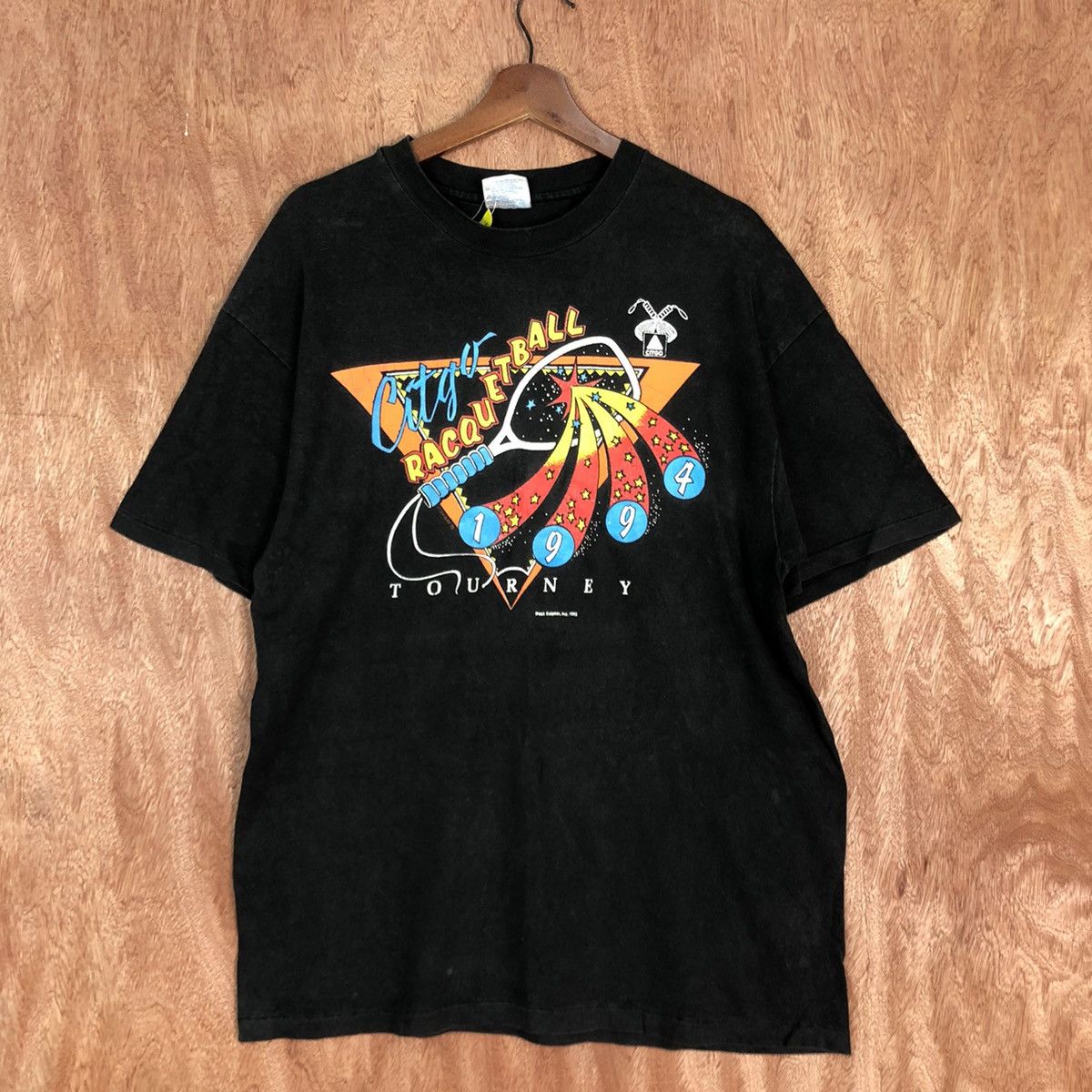 Vintage DLL Citgo Racquetball 1994 vintage Black Tshirt #1718 Size US L / EU 52-54 / 3 - 3 Thumbnail