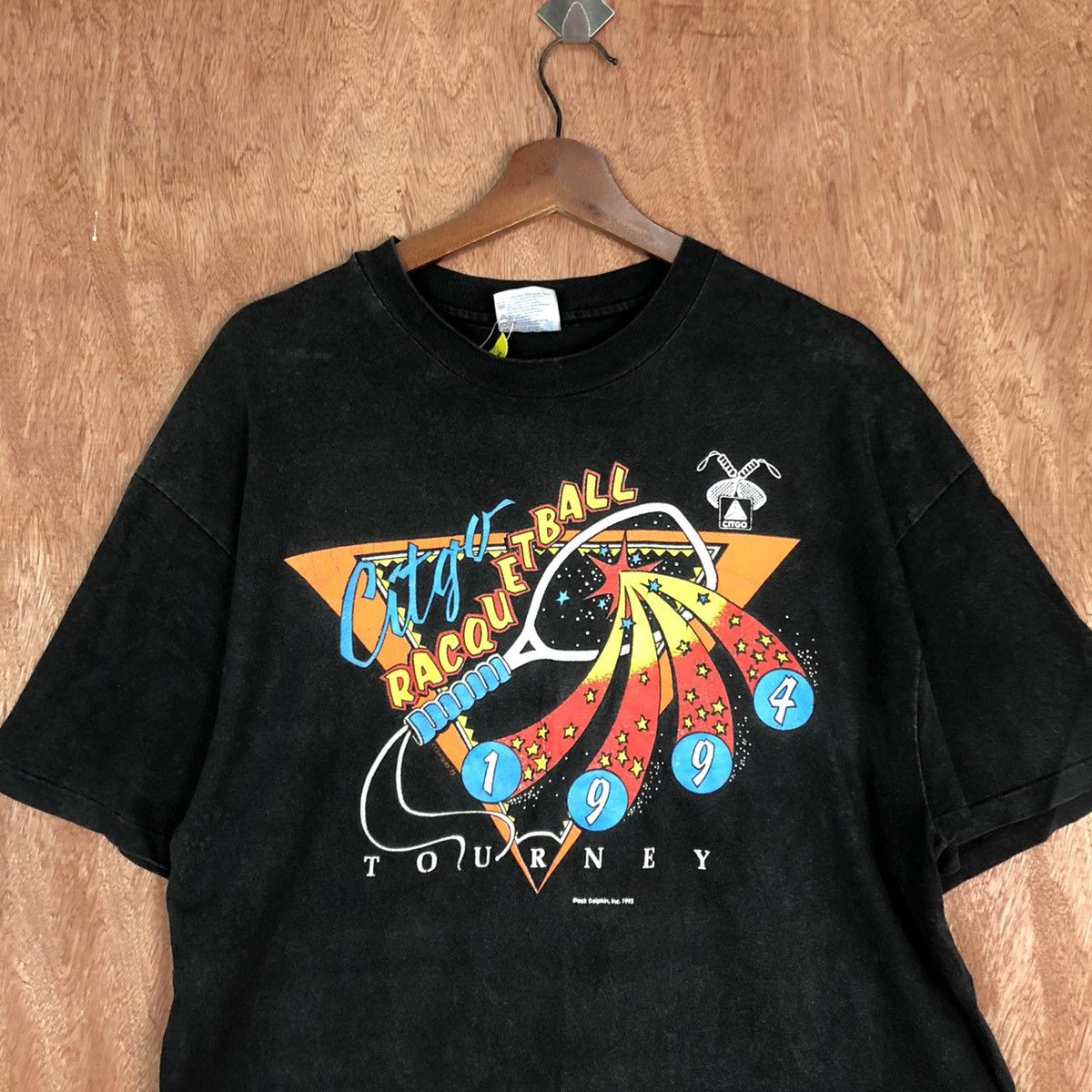 Vintage DLL Citgo Racquetball 1994 vintage Black Tshirt #1718 Size US L / EU 52-54 / 3 - 7 Thumbnail