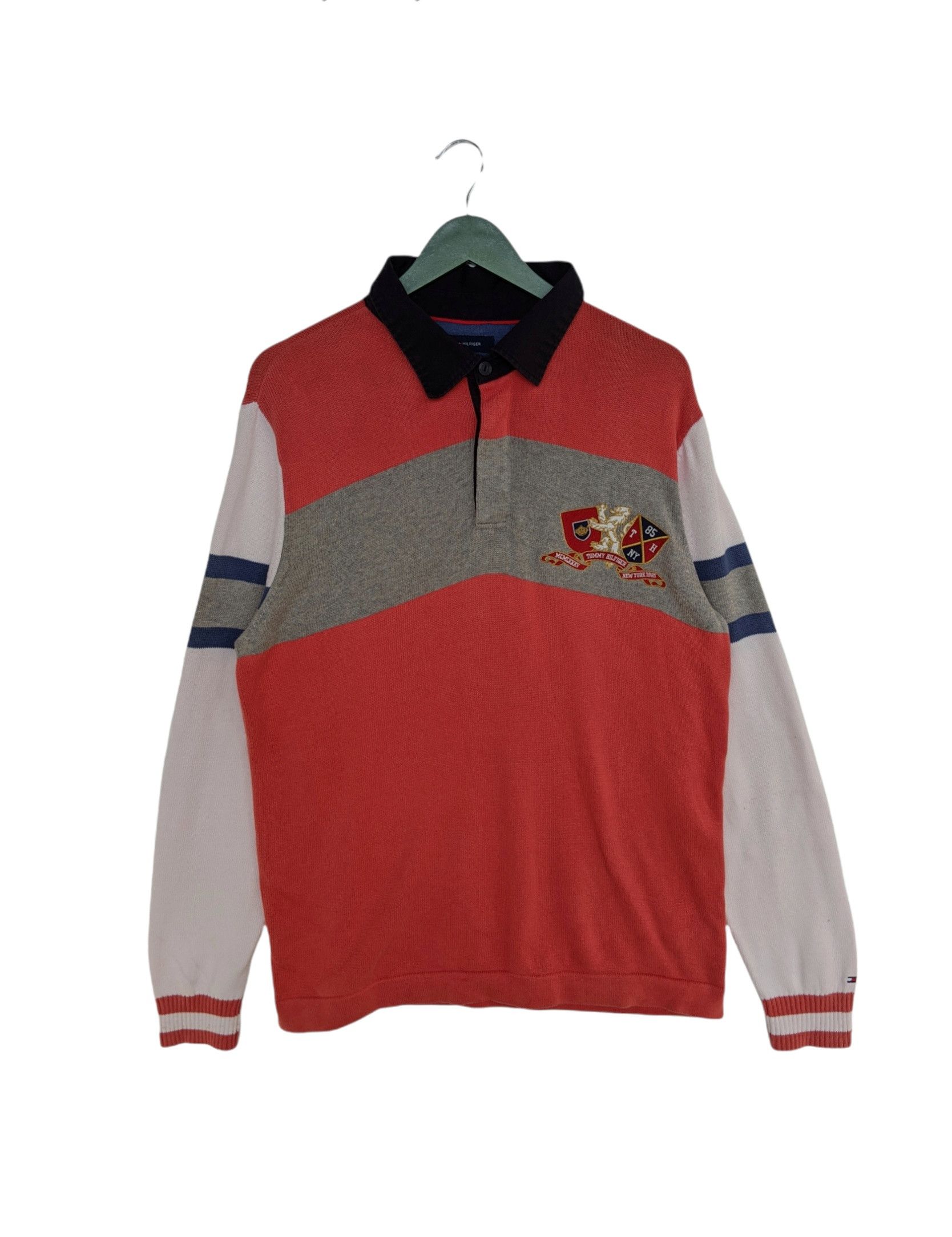 Other Vintage Tommy Hilfiger Rugby Jersey Sweatshirt Size US L / EU 52-54 / 3 - 1 Thumbnail
