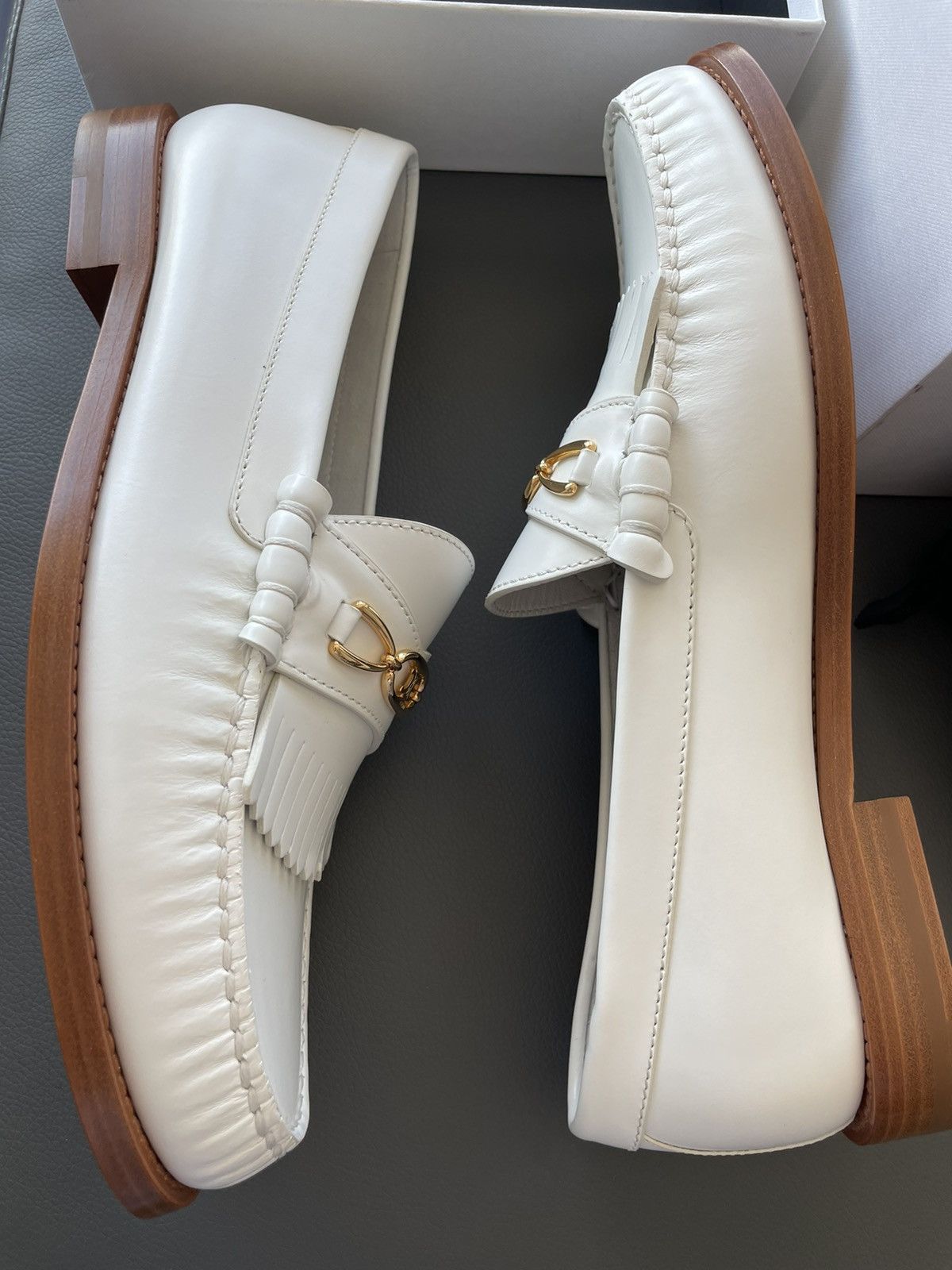 Celine × Hedi Slimane Rare Limited Hedi Slimane Triomphe Leather Logo Loafer Shoes Size US 7 / EU 40 - 12 Thumbnail