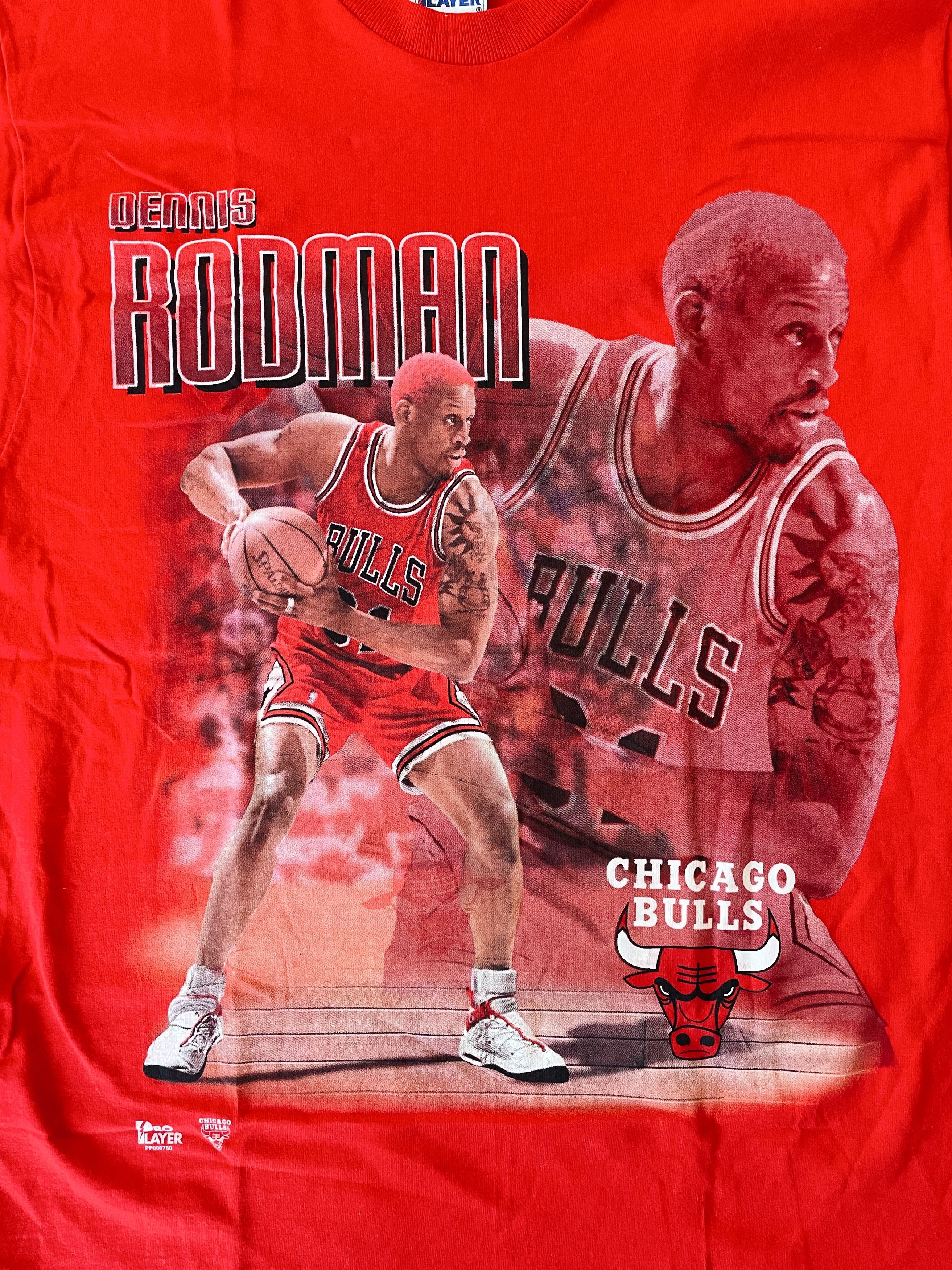 NBA × Pro Player × Vintage Vintage 90s NBA Pro Player Dennis Rodman Chicago Bulls Tee Size US L / EU 52-54 / 3 - 3 Thumbnail