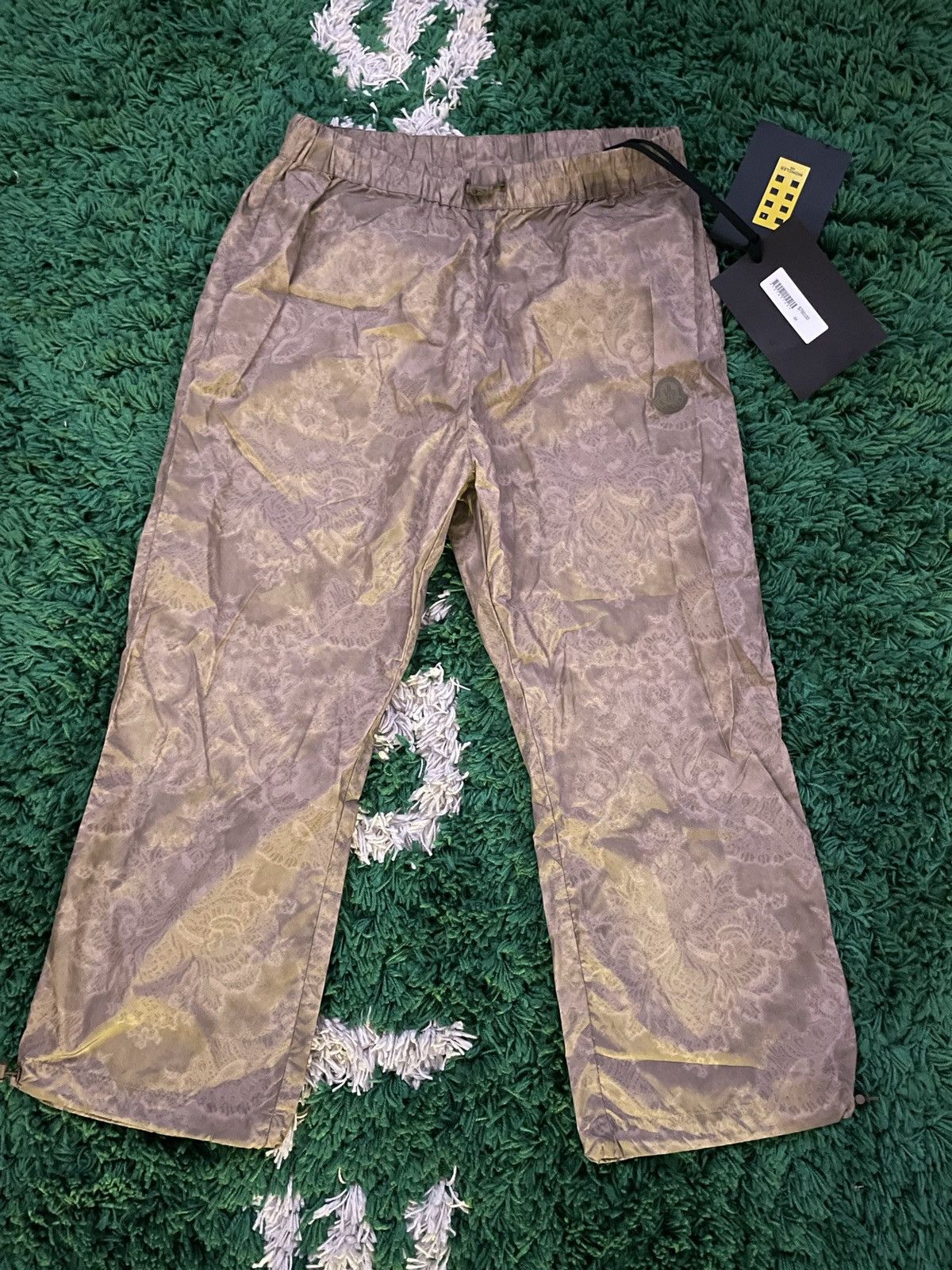 image of Moncler 1952 Trousers Damasque Print in Tan, Men's (Size 34)