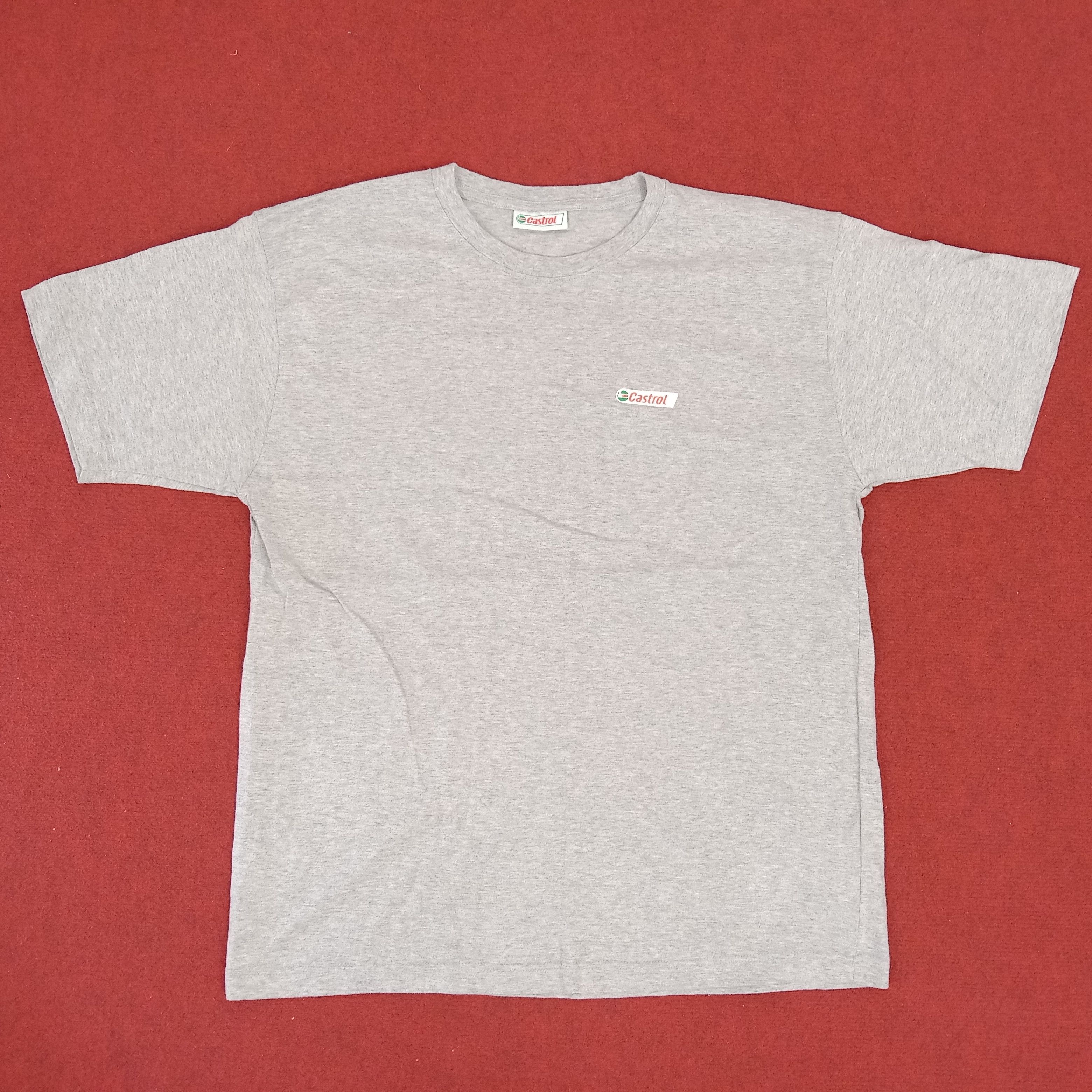 image of Castrol Oil Automotive Motorsports Racing Logo Style Tshirt in Grey, Men's (Size Large)