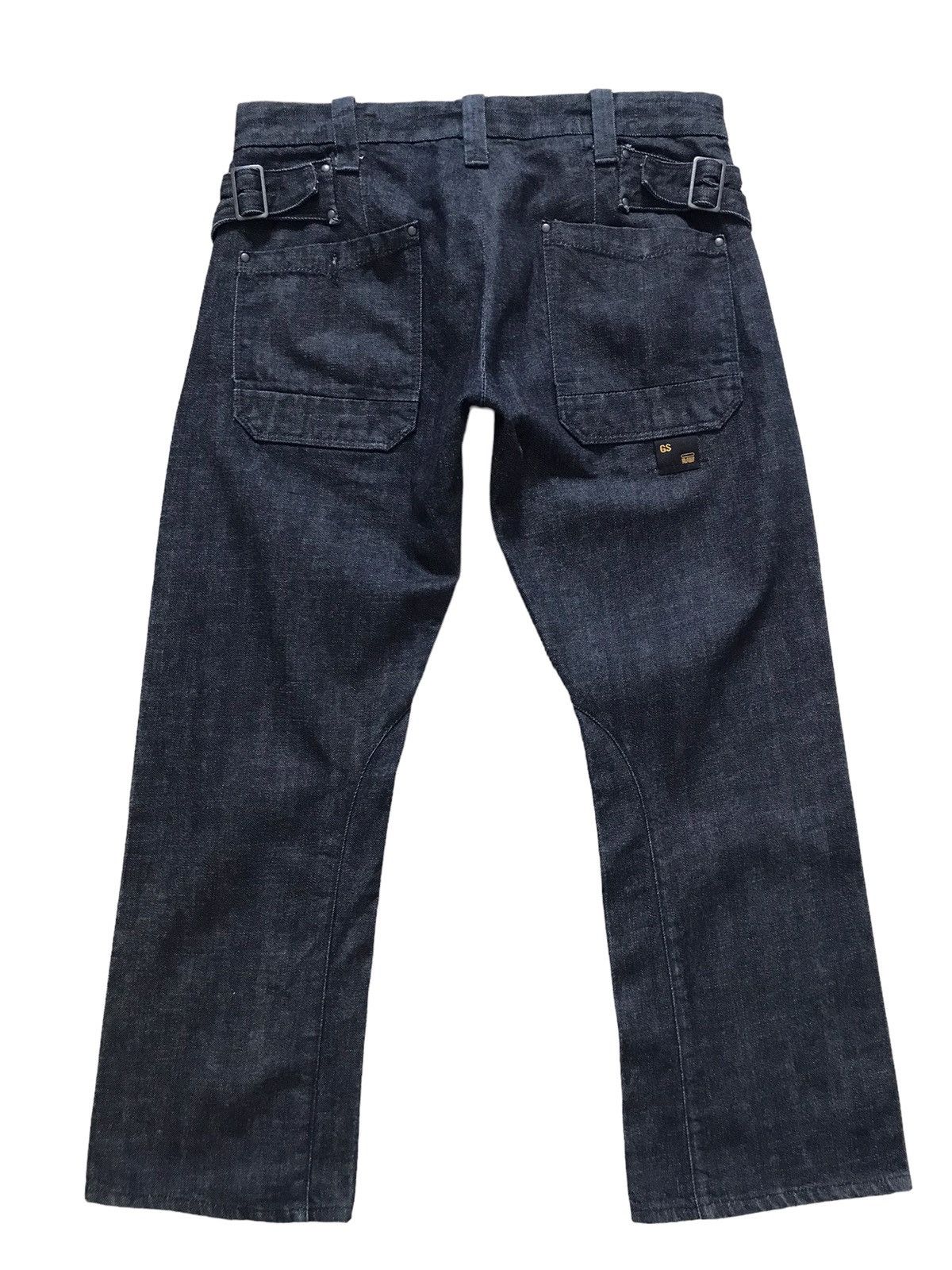 image of G Star Raw G-Star Raw Double Cinch Belt Cropped Denim Jeans in Indigo, Men's (Size 33)