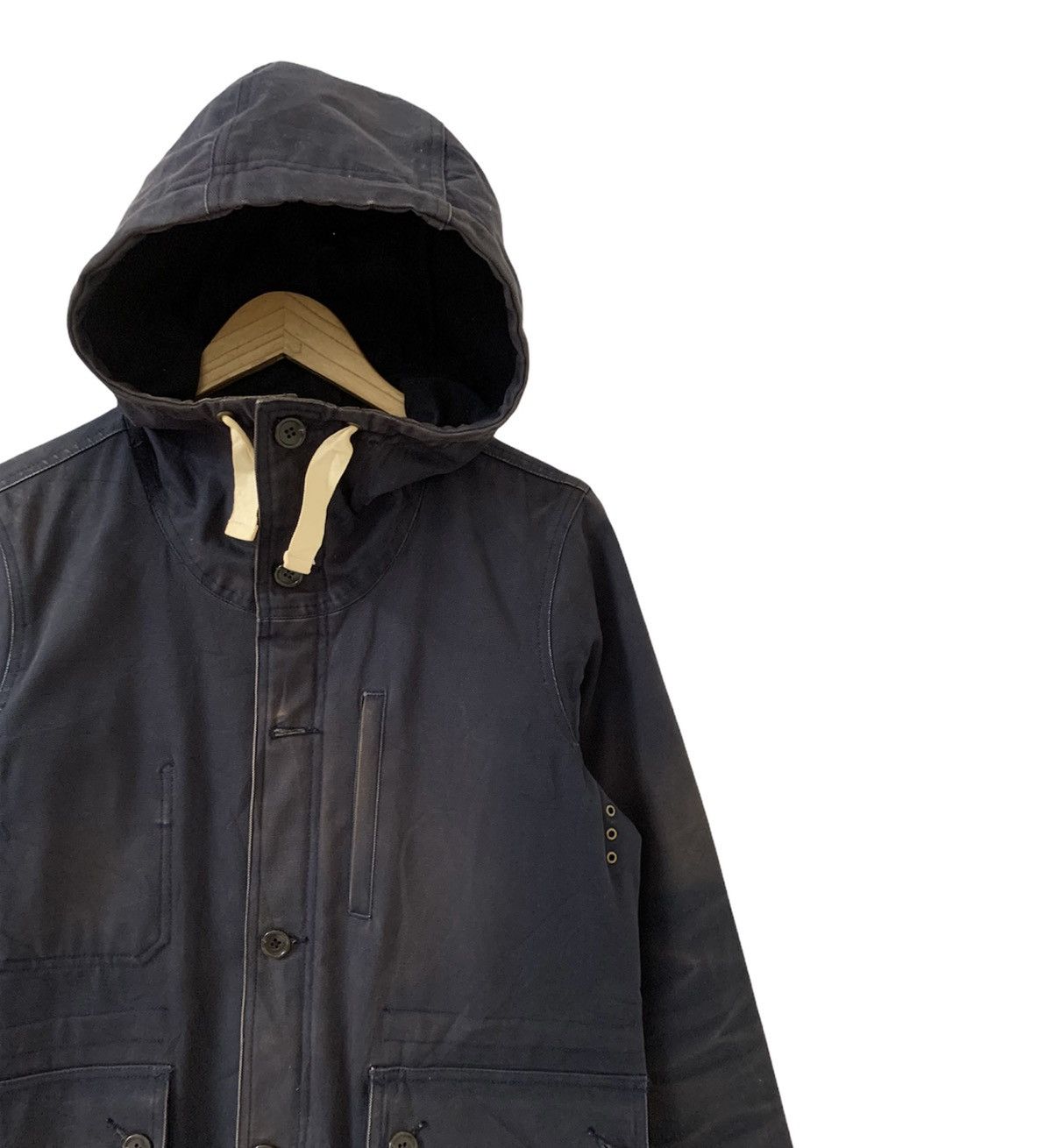 Japanese Brand Monkey Time By United Arrows Duck Canvas Hoodie Jacket Size US M / EU 48-50 / 2 - 4 Thumbnail