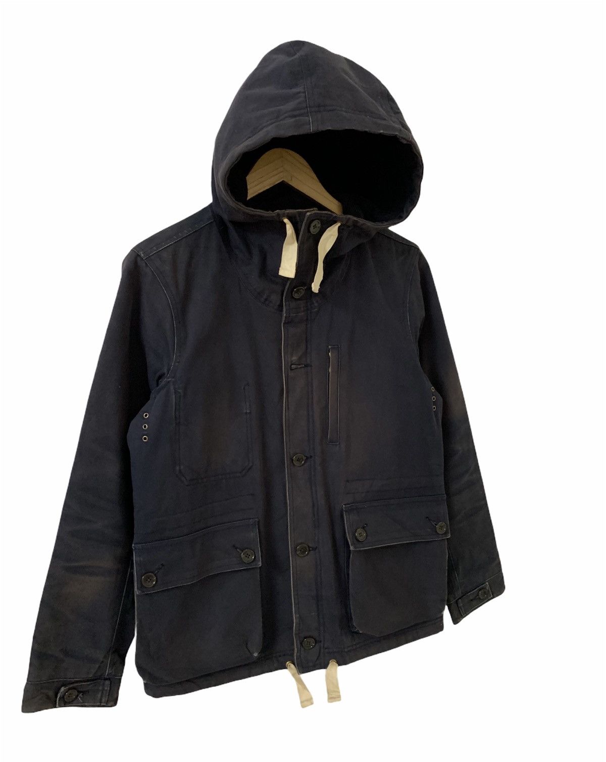 Japanese Brand Monkey Time By United Arrows Duck Canvas Hoodie Jacket Size US M / EU 48-50 / 2 - 3 Thumbnail