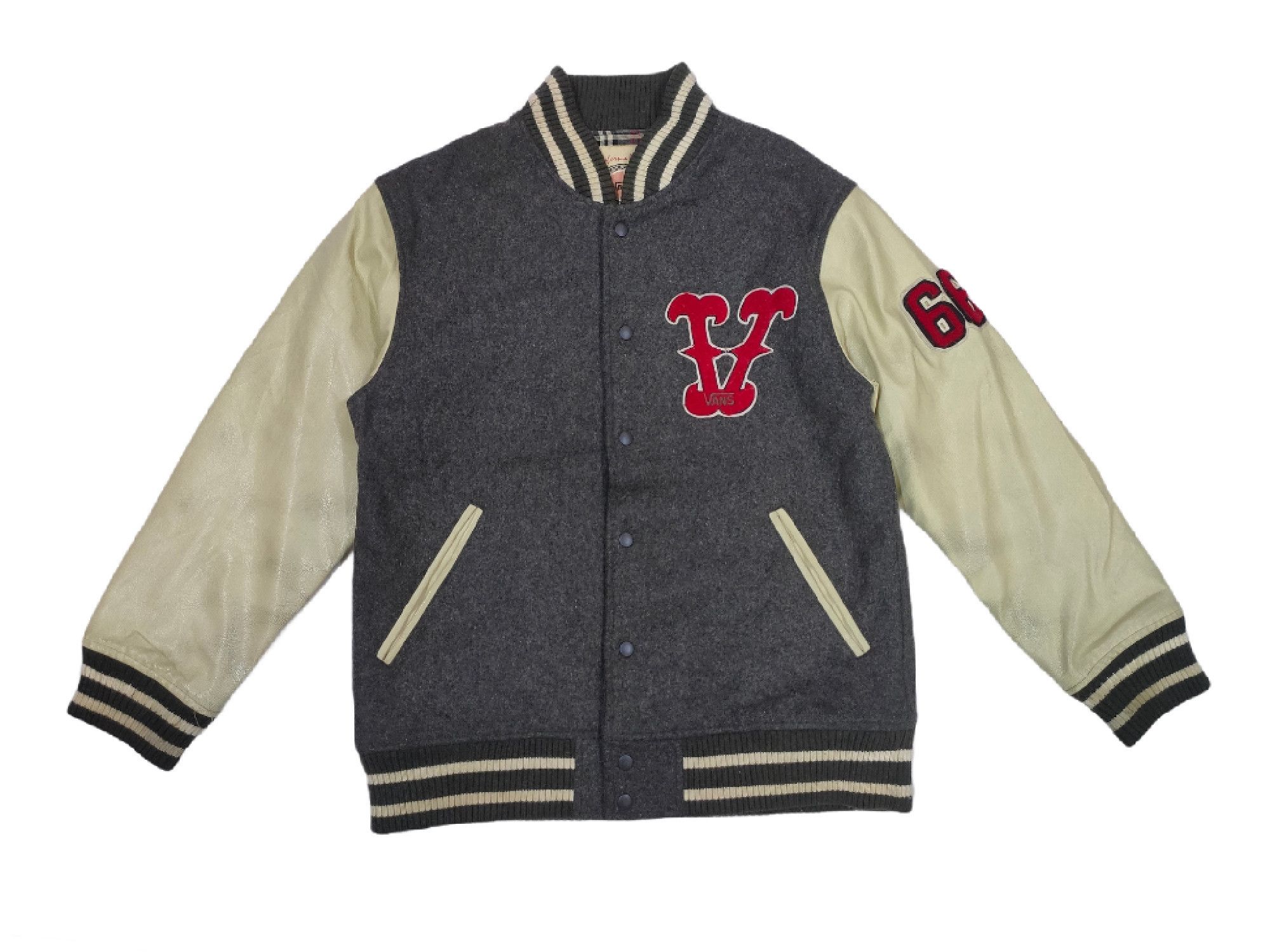 Vans Vans Wool Leather Varsity Jacket Embroidered Logo Size US M / EU 48-50 / 2 - 1 Thumbnail