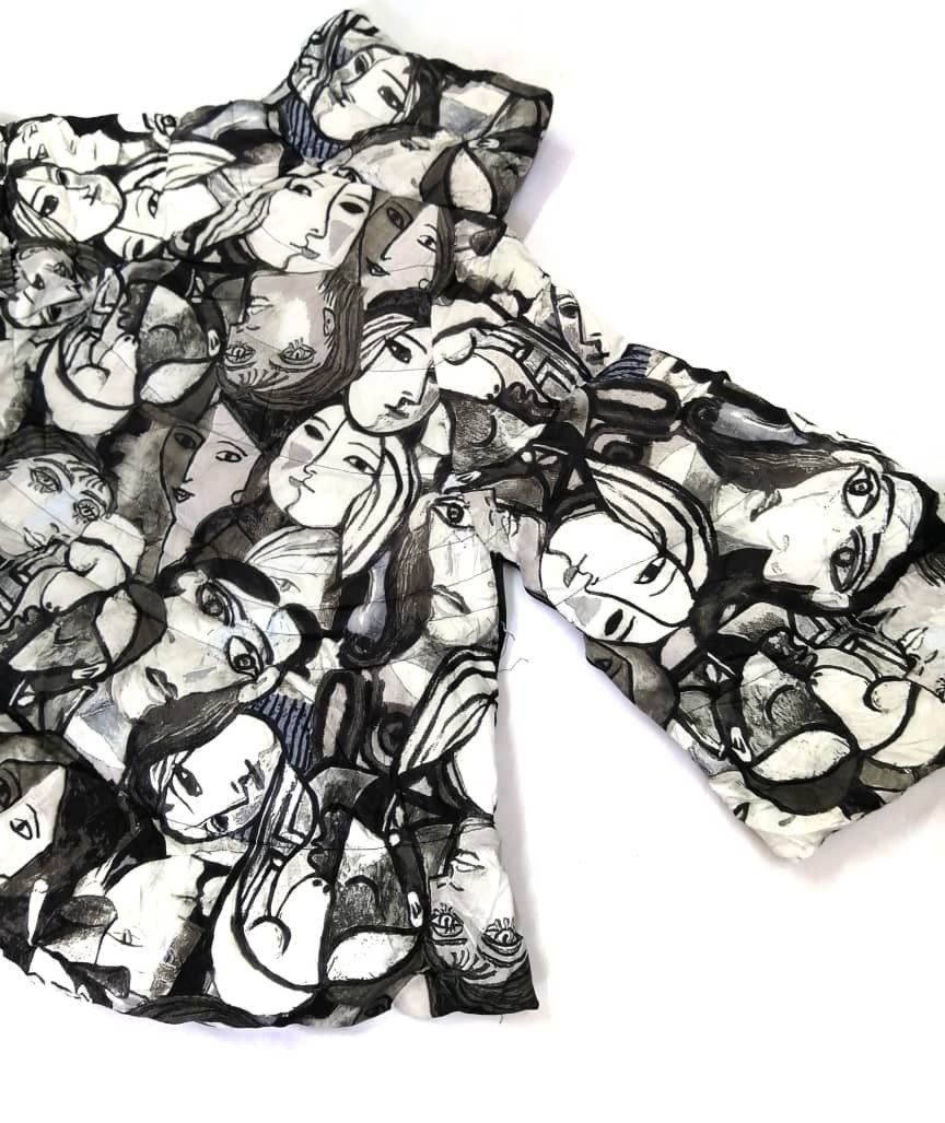 Art Comes First Rare🔥 Over Printed Design Puffer Zipper Jacket Size S / US 4 / IT 40 - 3 Thumbnail