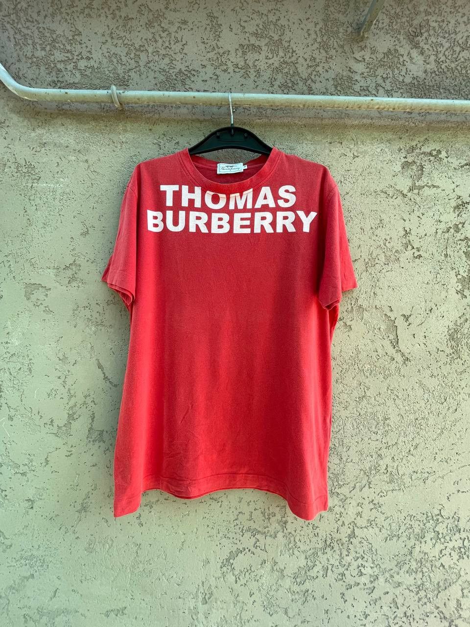 image of Vintage Big Logo T Shirt Thomas Burberry in Red, Men's (Size XL)