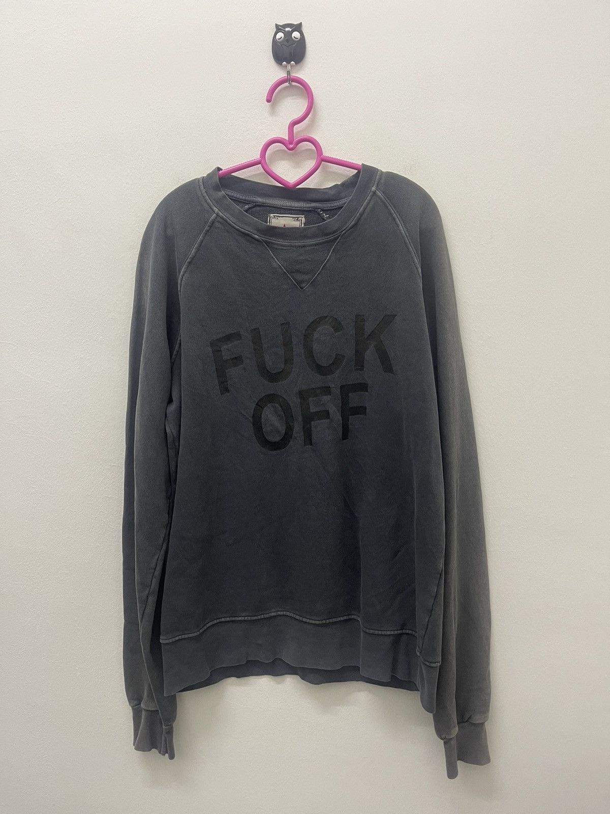 image of Vintage Backstage Tokyo Fuck Off Spell Out Distressed in Black Distressed, Men's (Size Small)