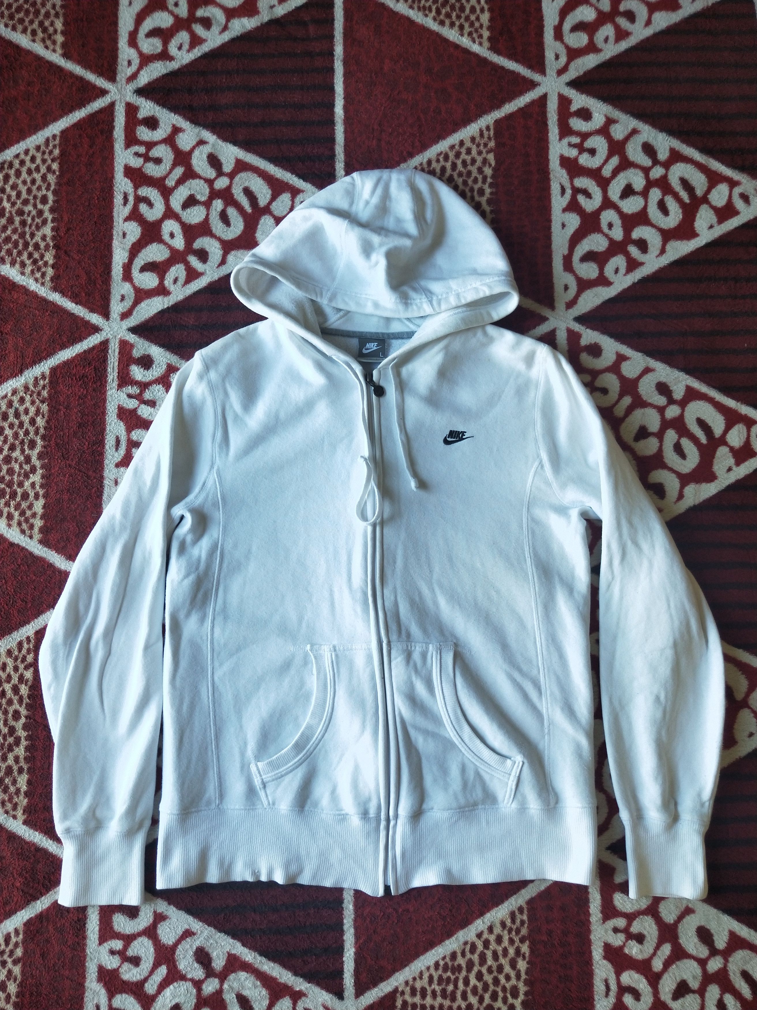 Nike Swoosh Hoodie Zip Up Sweatshirt Logo Embroidered