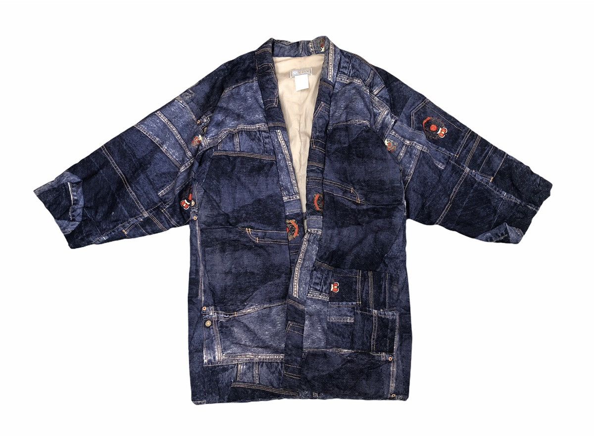 Designer × Japanese Brand Japanese Winter Kimono Jeans Patchwork Full Print Kimono Size US M / EU 48-50 / 2 - 1 Thumbnail