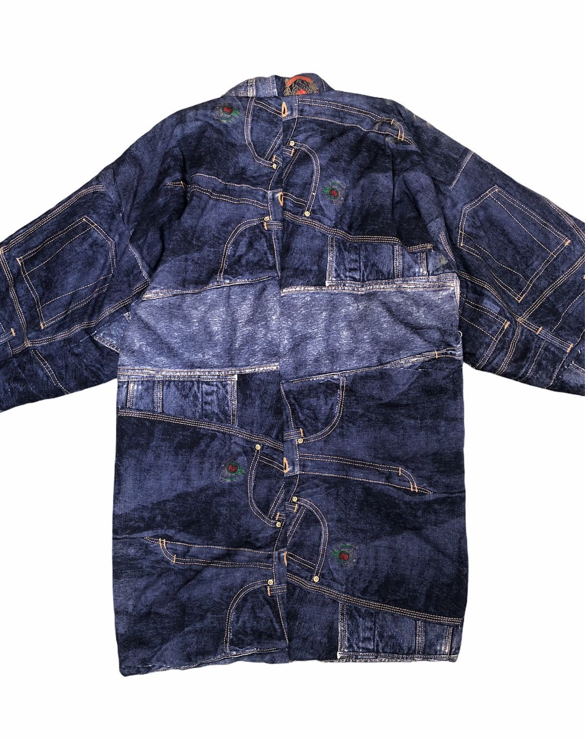 Designer × Japanese Brand Japanese Winter Kimono Jeans Patchwork Full Print Kimono Size US M / EU 48-50 / 2 - 7 Thumbnail