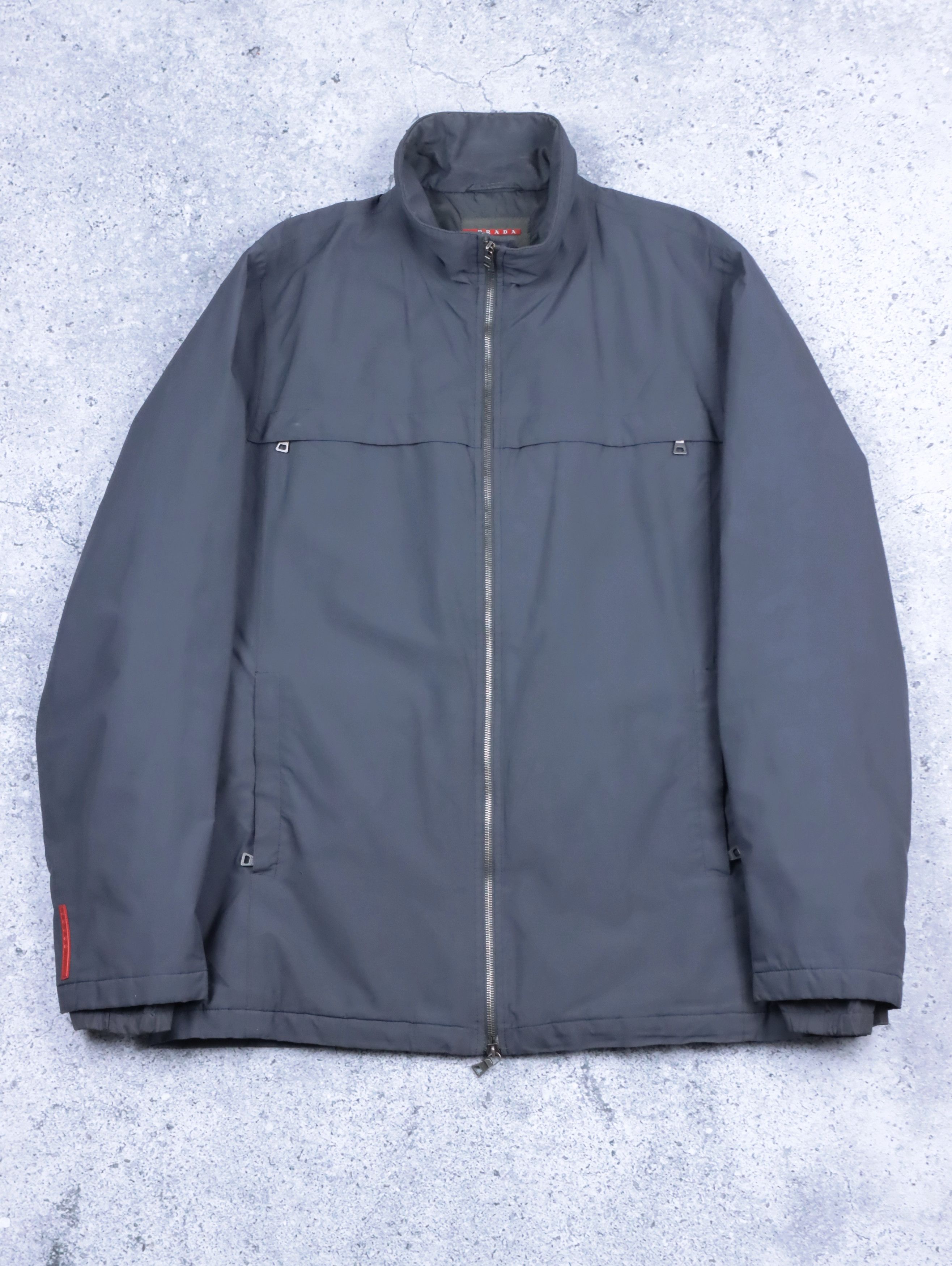 Image of Italian Designers Prada Sgv726 Gore-Tex Nylon Hooded Jacket in Grey, Men's (Size XL)