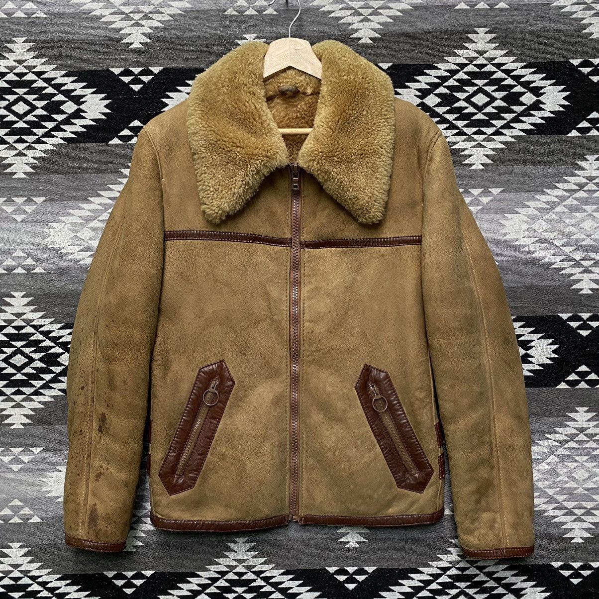 If Six Was Nine × Le Grande Bleu (L.G.B.) Vintage Sheepskin Leather Jacket Size US S / EU 44-46 / 1 - 1 Thumbnail