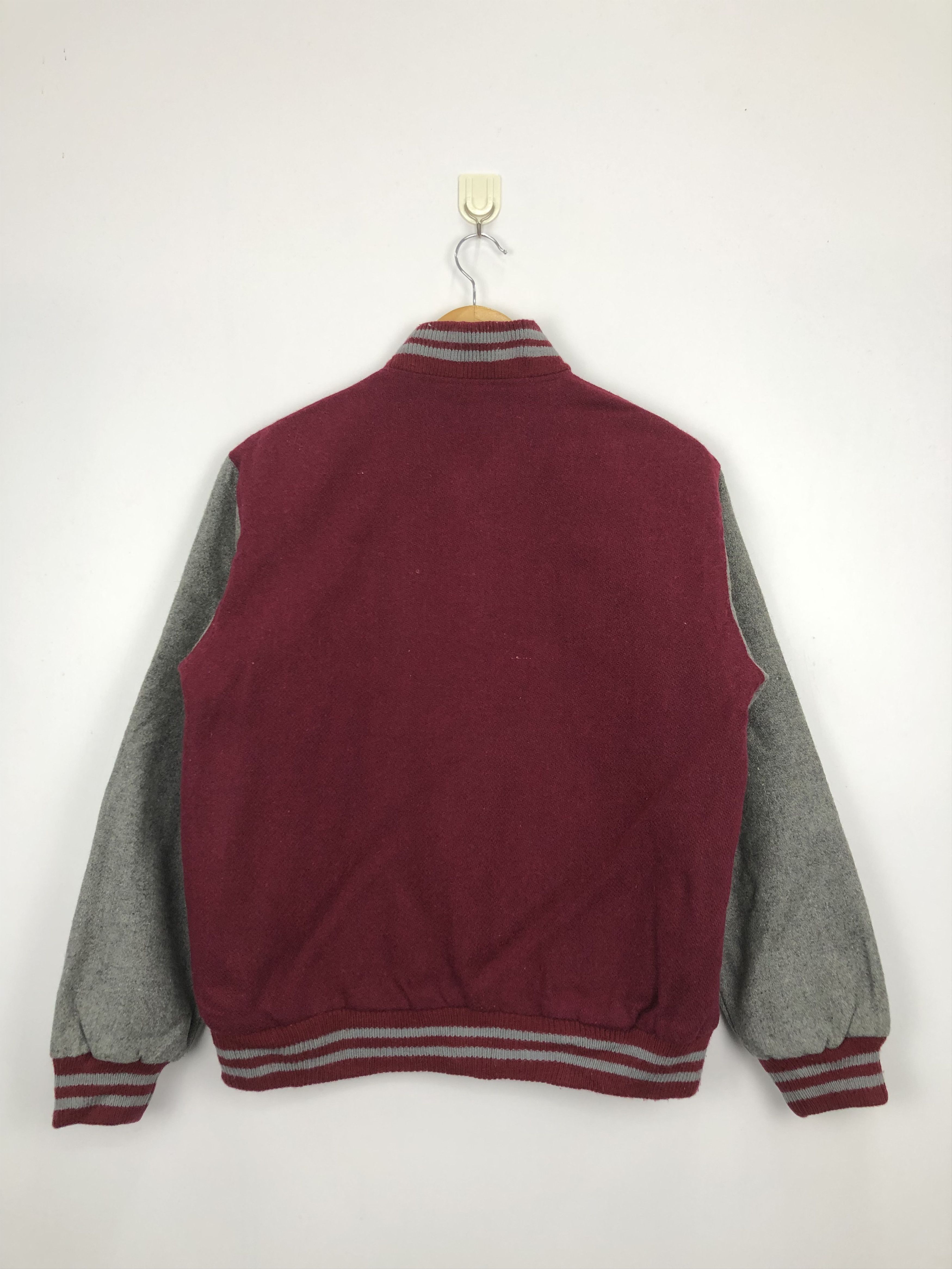 Japanese Brand Vintage 80s Japanese Brand Wool Varsity Jacket Red V0339 Size US L / EU 52-54 / 3 - 5 Thumbnail