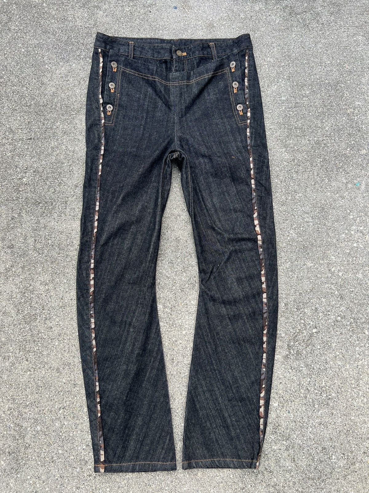 Vintage ARW Japan Side Striped Curve Legs Zipper Denim Pant Size US 32 / EU 48 - 1 Thumbnail