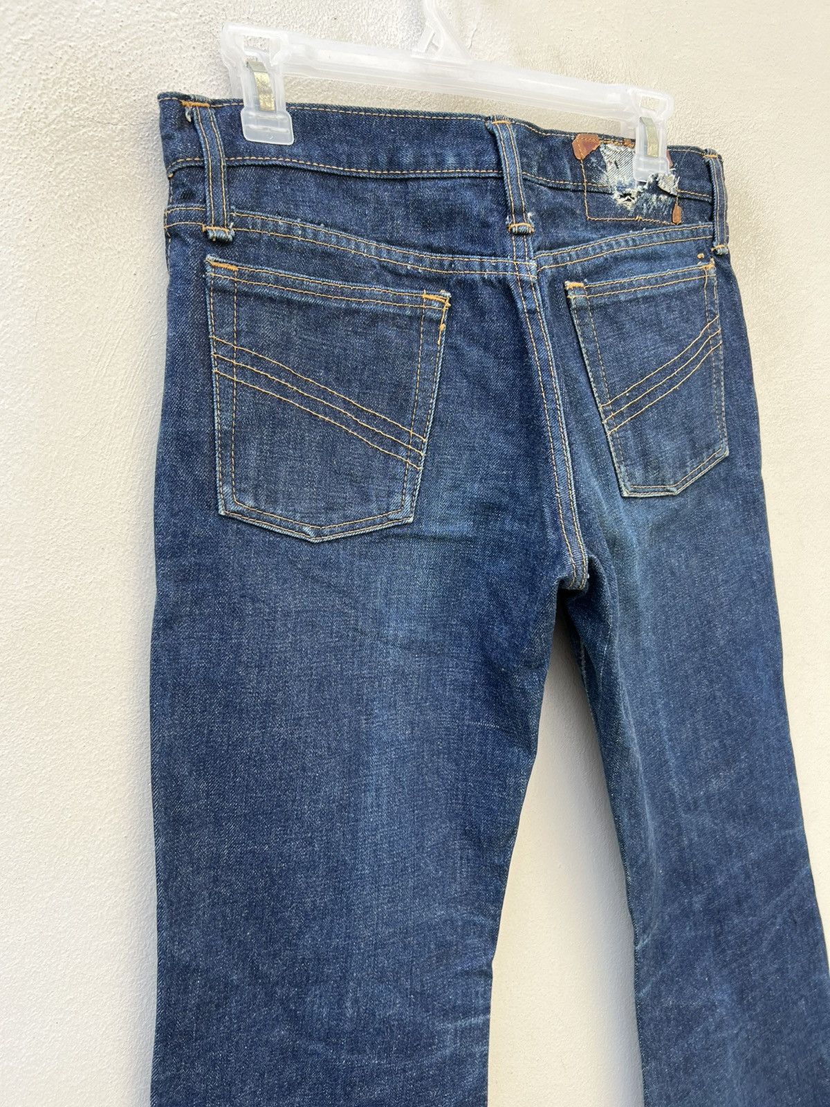 Vintage Super Flare Vintage 70s BISON Japan Fade Denim Jeans Size US 31 - 15 Thumbnail