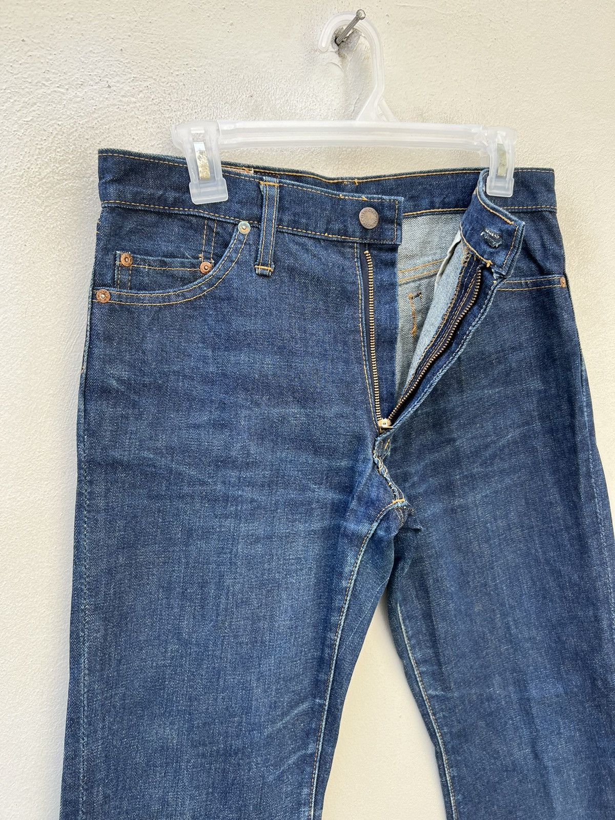 Vintage Super Flare Vintage 70s BISON Japan Fade Denim Jeans Size US 31 - 8 Thumbnail