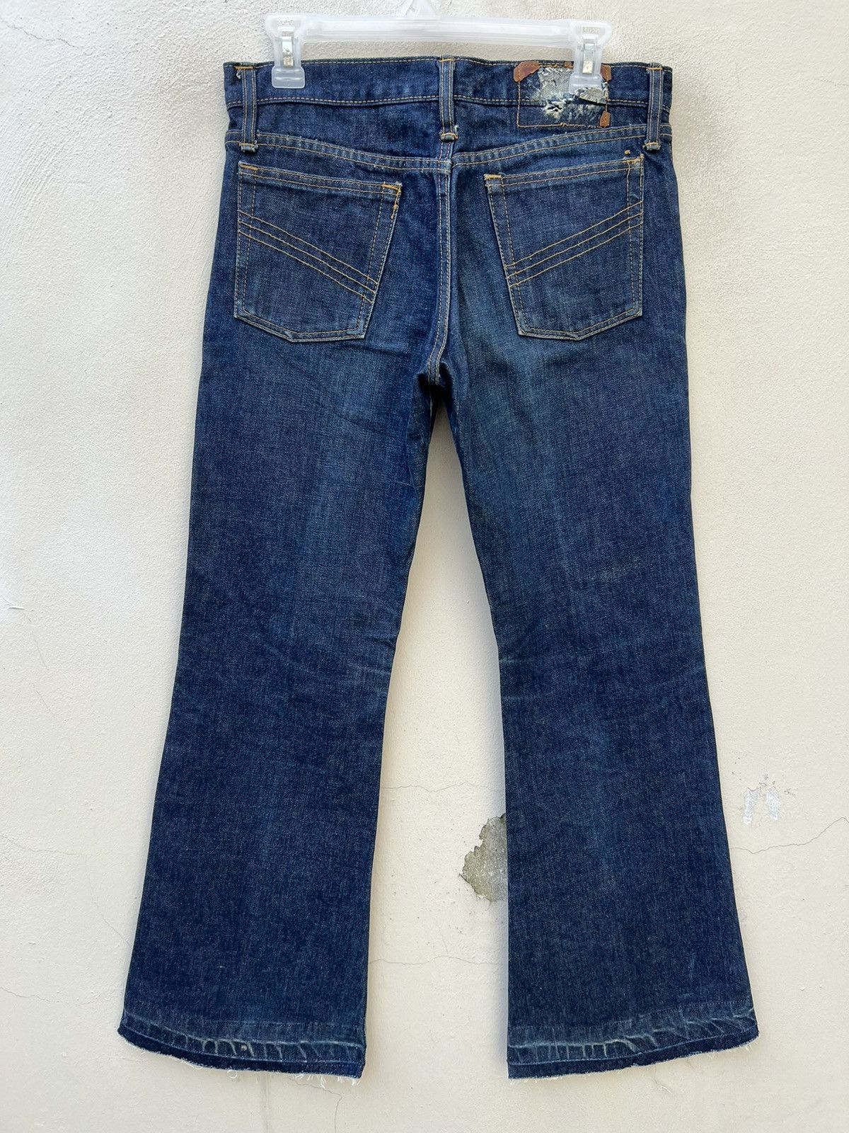 Vintage Super Flare Vintage 70s BISON Japan Fade Denim Jeans Size US 31 - 14 Thumbnail