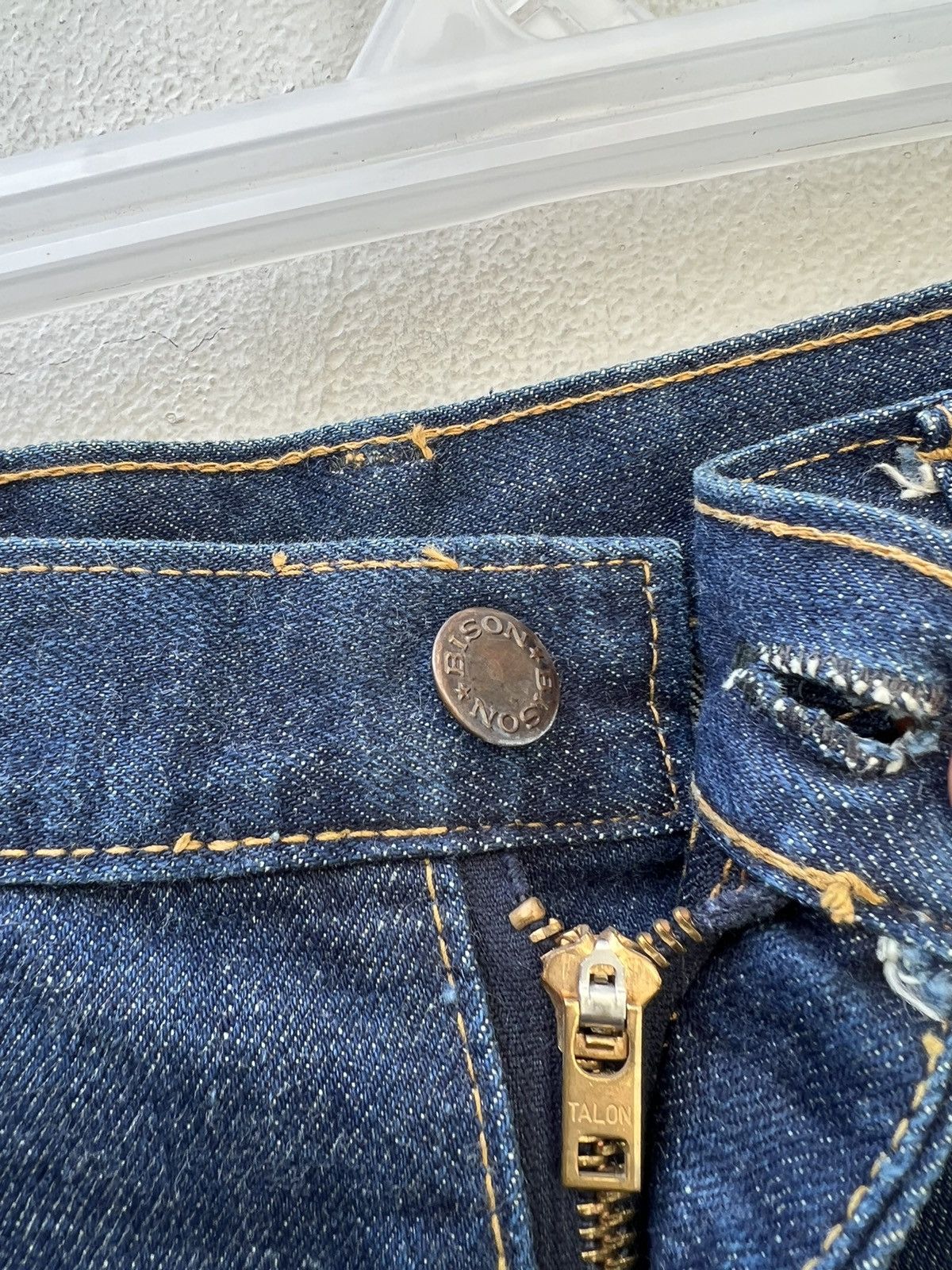 Vintage Super Flare Vintage 70s BISON Japan Fade Denim Jeans Size US 31 - 7 Thumbnail