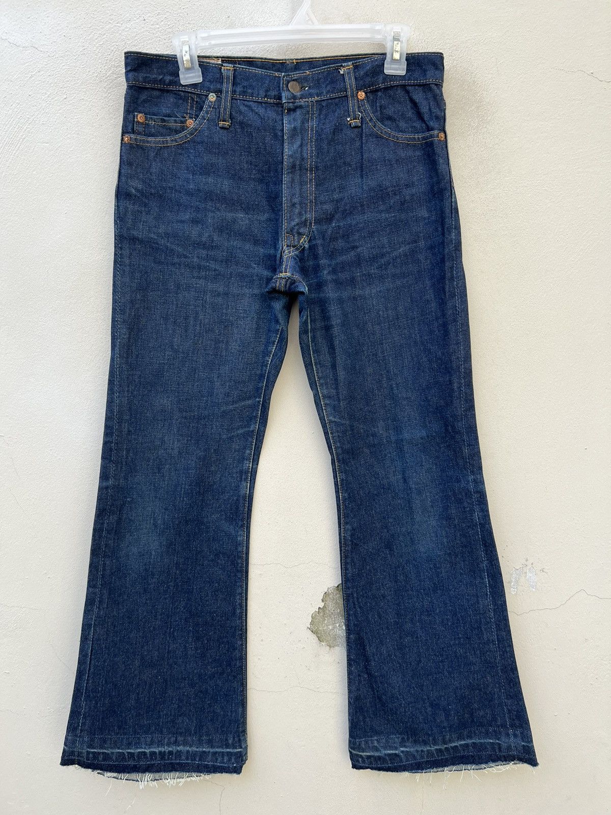 Vintage Super Flare Vintage 70s BISON Japan Fade Denim Jeans Size US 31 - 6 Thumbnail