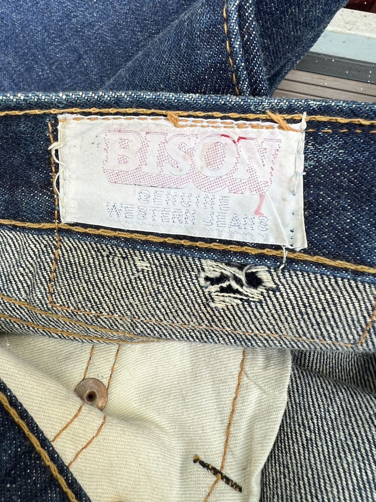 Vintage Super Flare Vintage 70s BISON Japan Fade Denim Jeans Size US 31 - 20 Thumbnail
