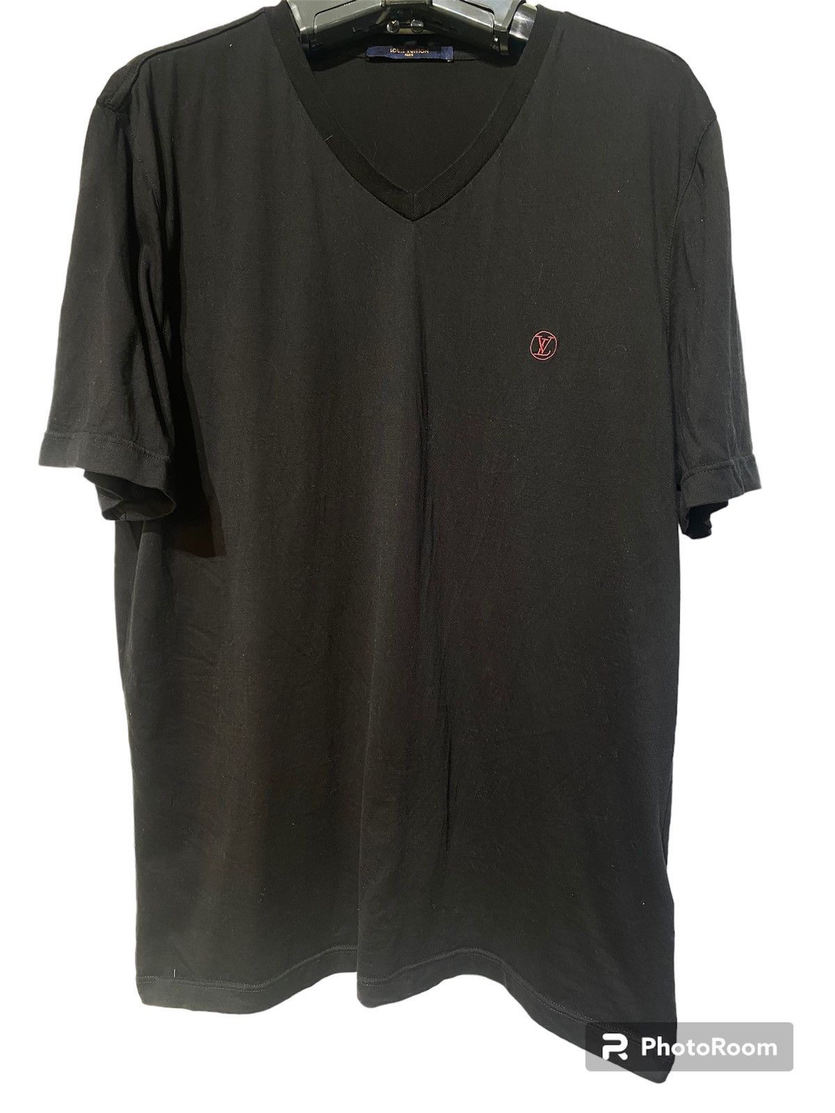 image of Louis Vuitton Lv Circle Lv Logo Embroidery Simple in Black, Men's (Size 2XL)