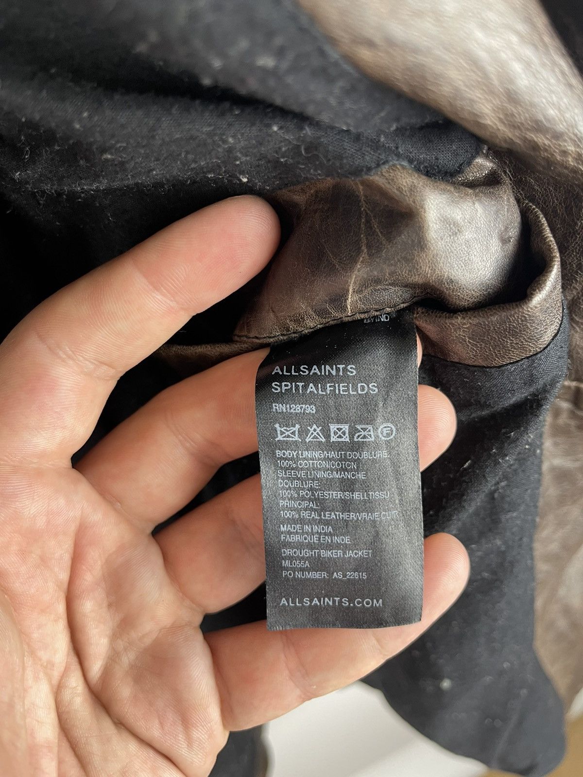 Allsaints Allsaints Drought bike jacket lamb leather brown oxblood Size US L / EU 52-54 / 3 - 9 Thumbnail