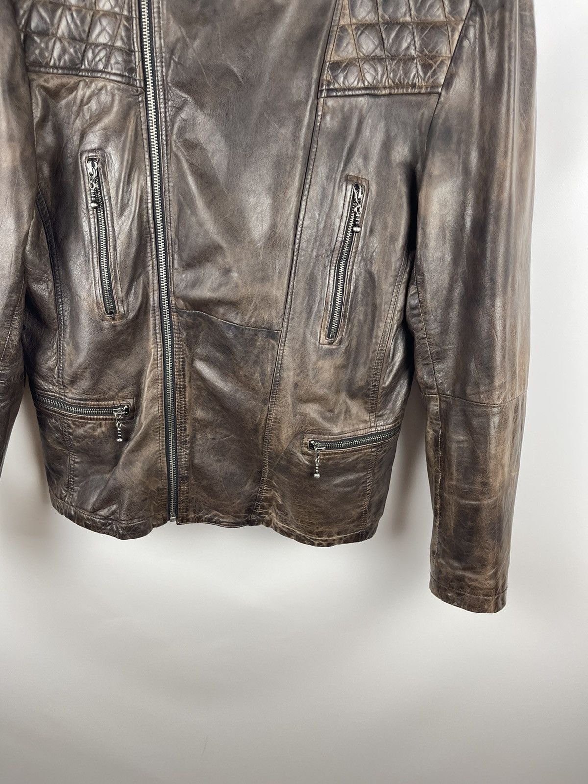 Allsaints Allsaints Drought bike jacket lamb leather brown oxblood Size US L / EU 52-54 / 3 - 5 Thumbnail