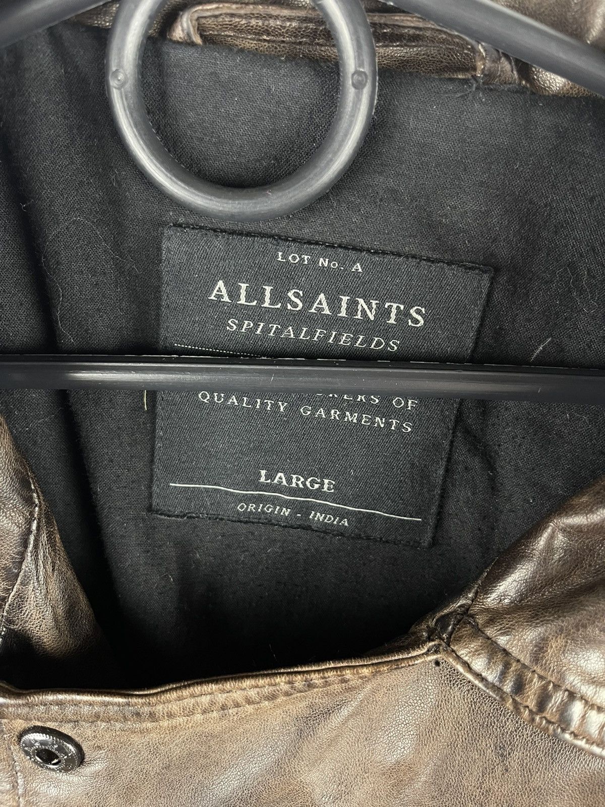 Allsaints Allsaints Drought bike jacket lamb leather brown oxblood Size US L / EU 52-54 / 3 - 7 Thumbnail