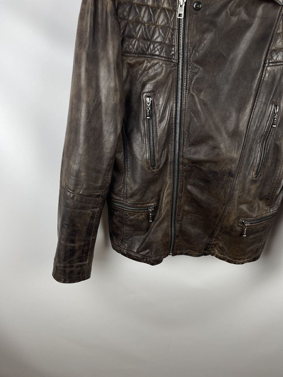 Allsaints Allsaints Drought bike jacket lamb leather brown oxblood Size US L / EU 52-54 / 3 - 3 Thumbnail