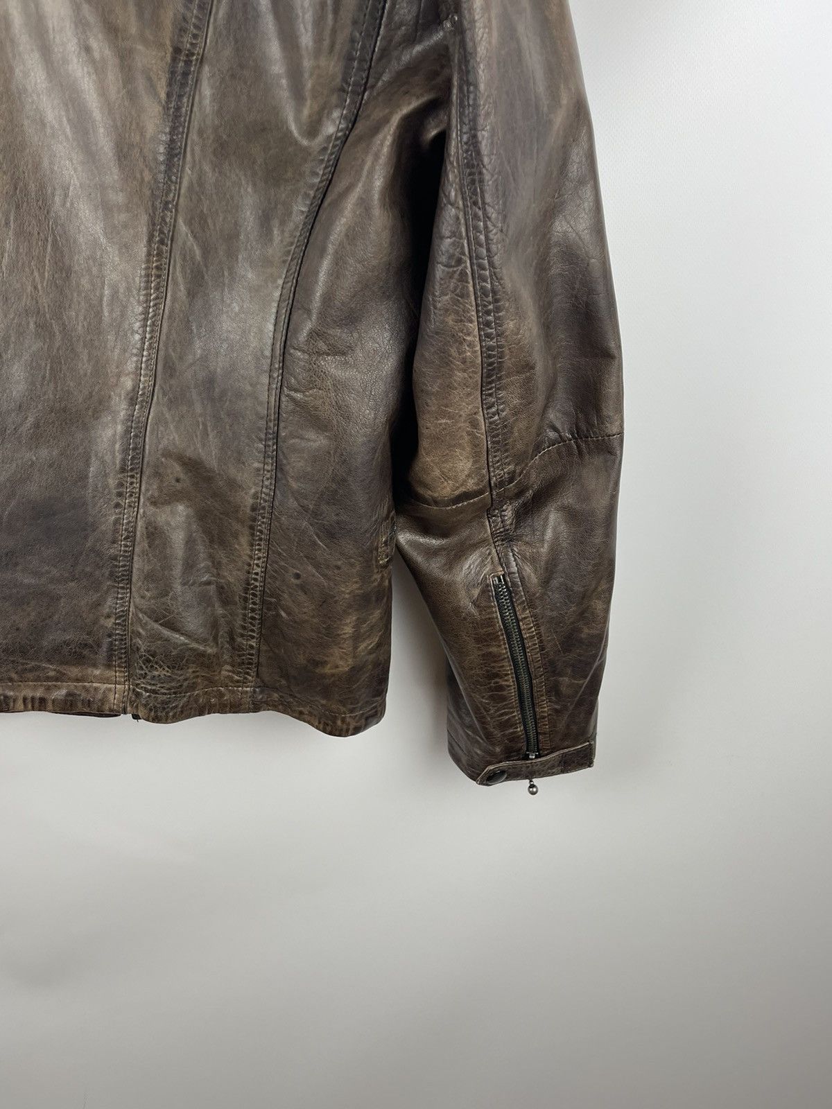 Allsaints Allsaints Drought bike jacket lamb leather brown oxblood Size US L / EU 52-54 / 3 - 14 Thumbnail