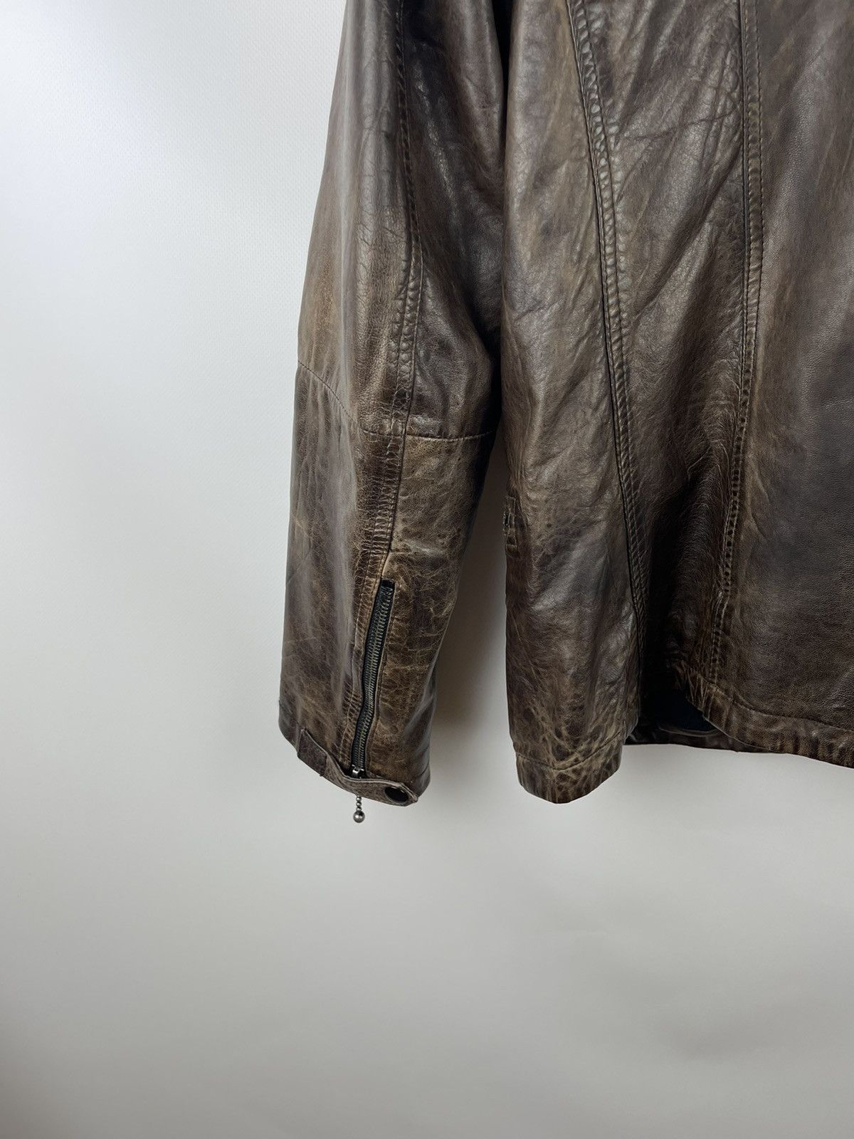 Allsaints Allsaints Drought bike jacket lamb leather brown oxblood Size US L / EU 52-54 / 3 - 13 Thumbnail