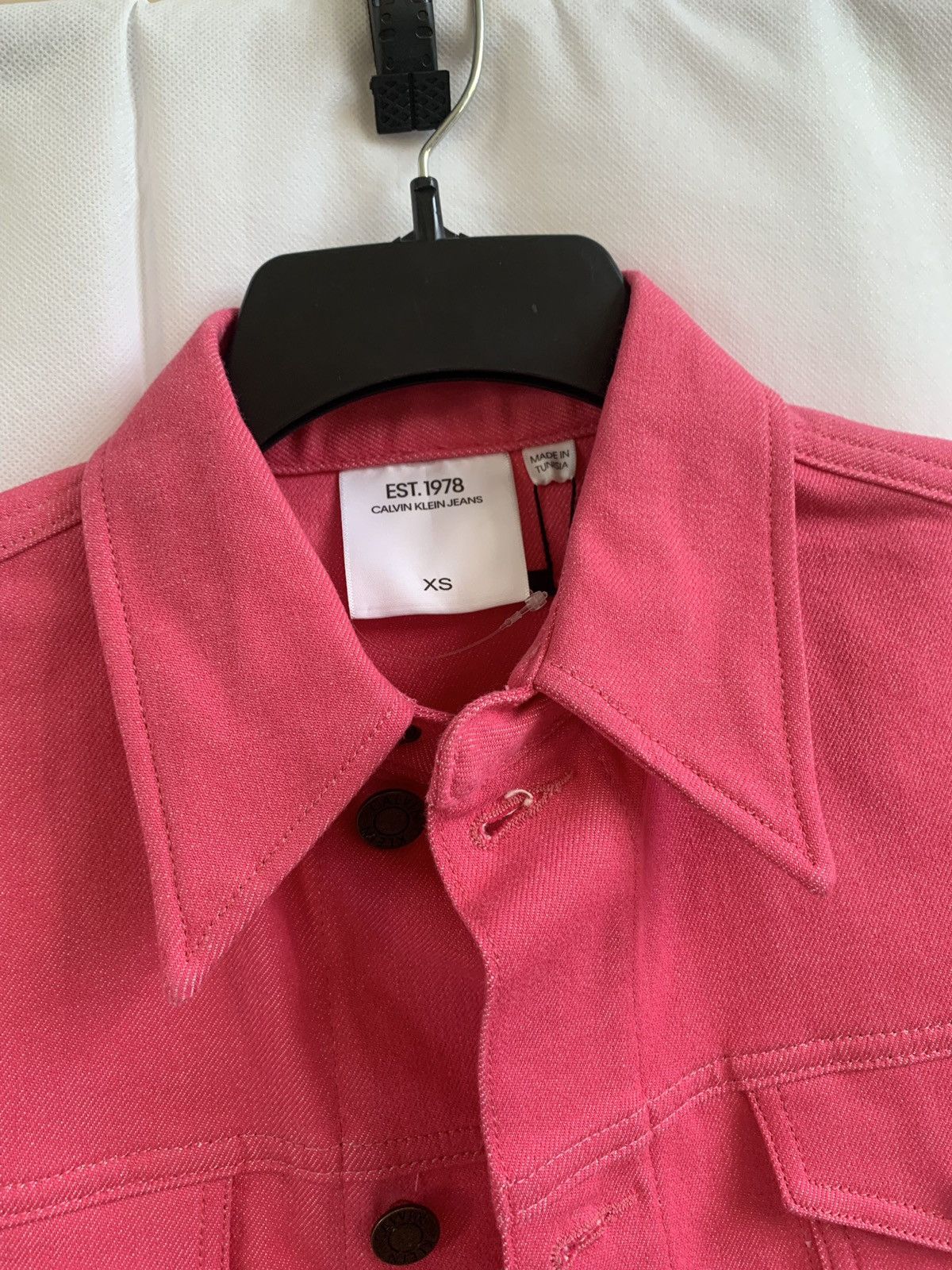 Calvin Klein Trucker Denim Jacket in Pink Size US XS / EU 42 / 0 - 3 Thumbnail