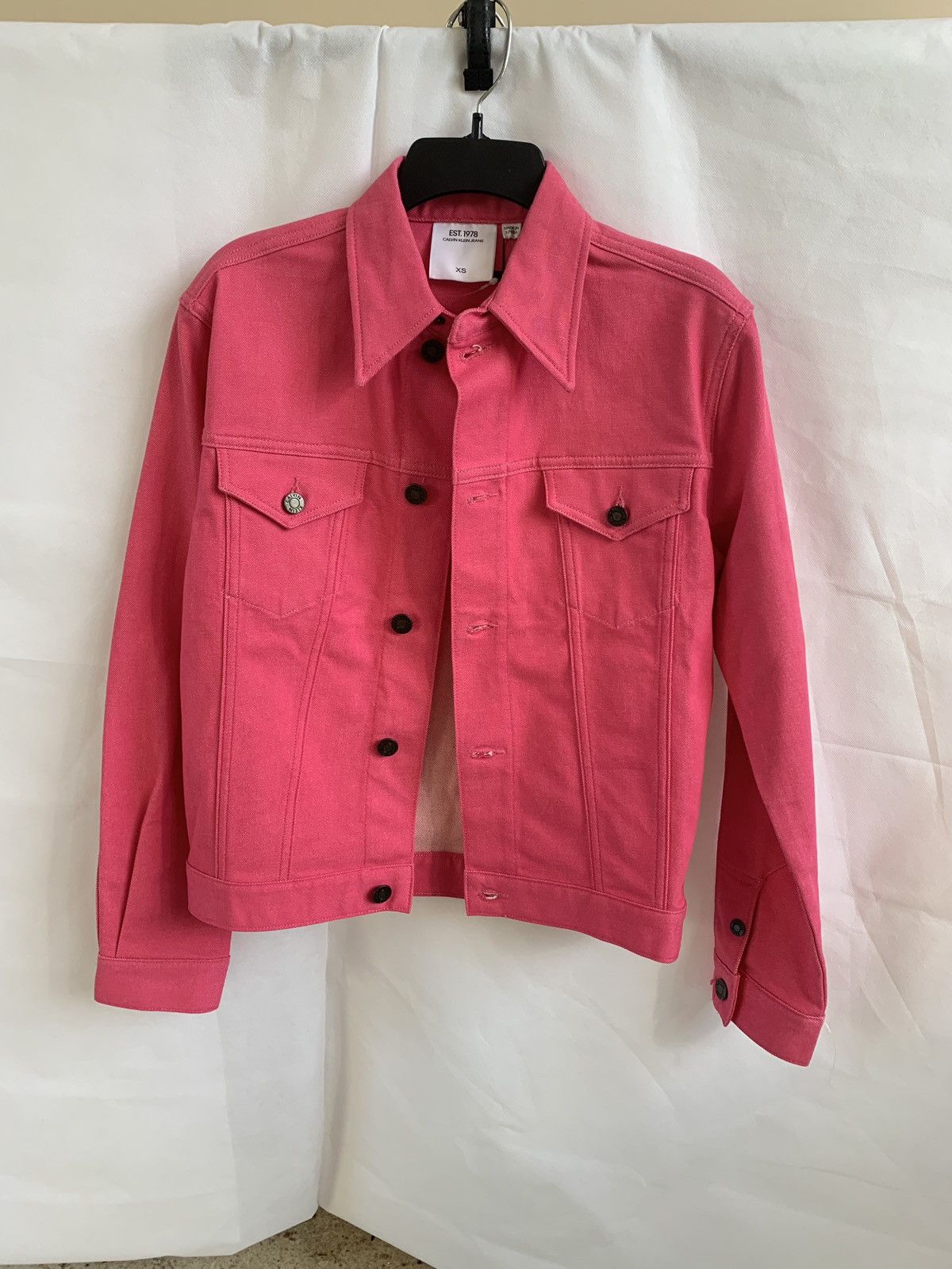 Calvin Klein Trucker Denim Jacket in Pink Size US XS / EU 42 / 0 - 12 Thumbnail