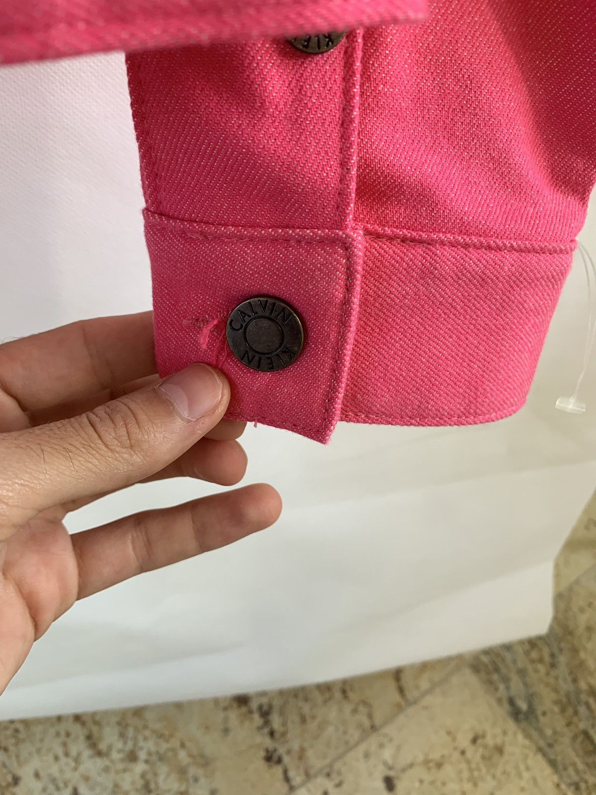 Calvin Klein Trucker Denim Jacket in Pink Size US XS / EU 42 / 0 - 15 Thumbnail
