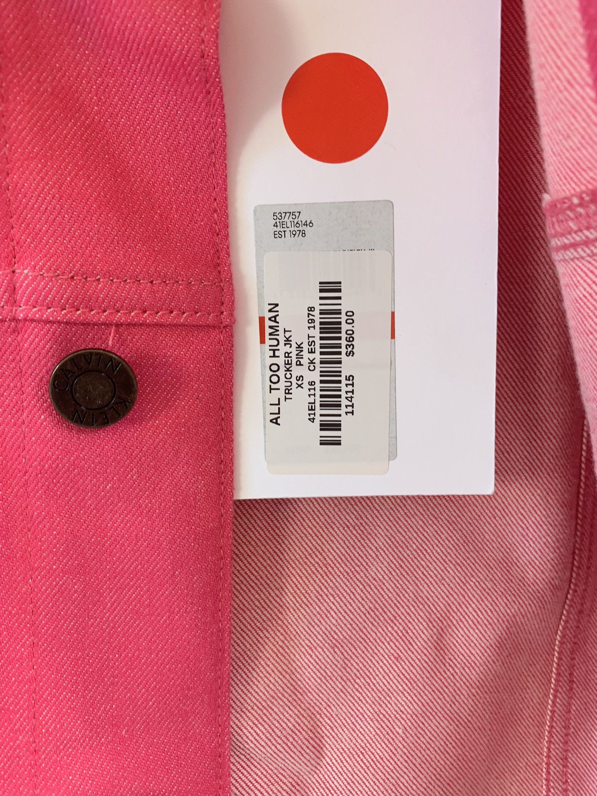 Calvin Klein Trucker Denim Jacket in Pink Size US XS / EU 42 / 0 - 7 Thumbnail