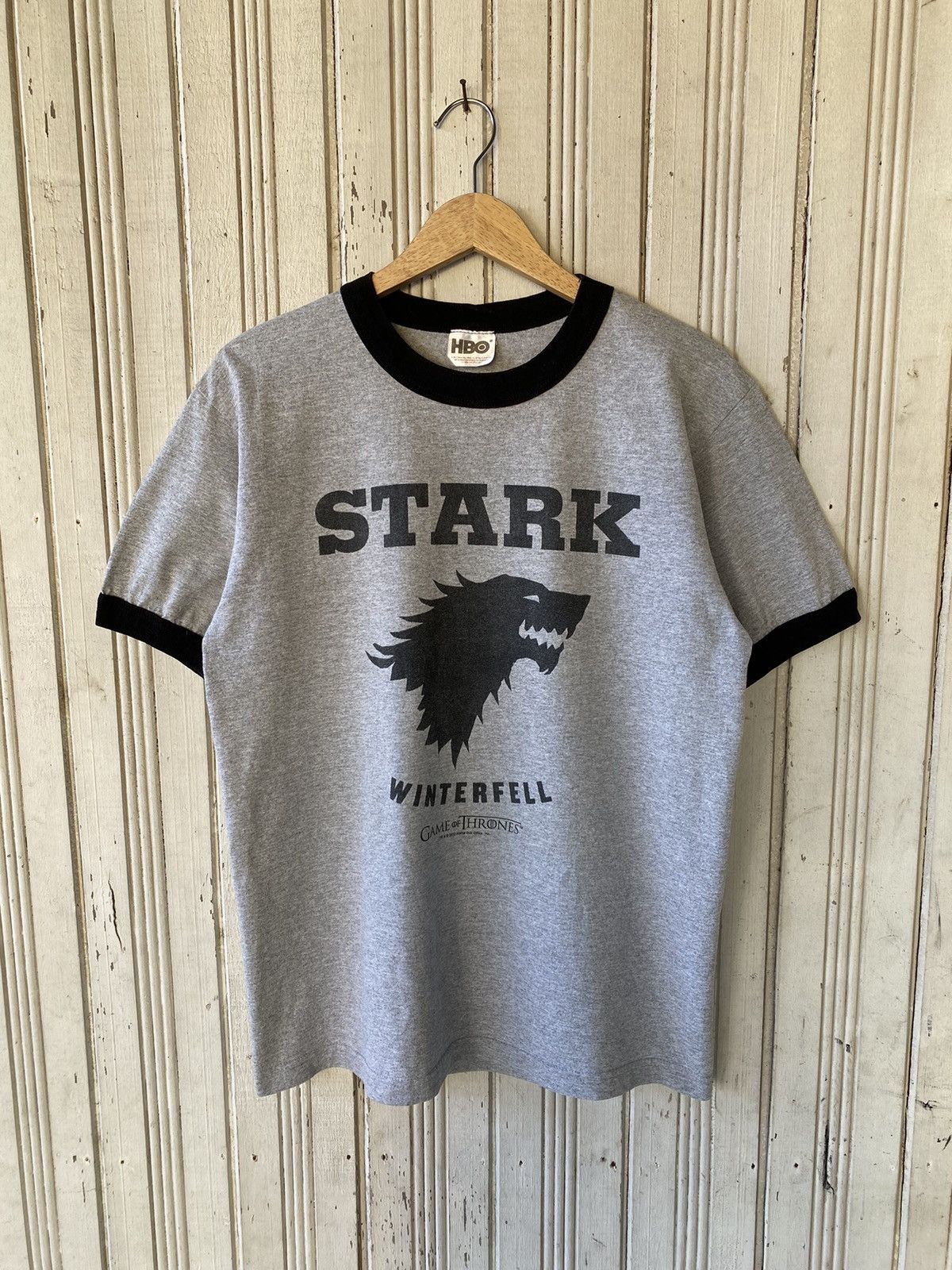 image of Game Of Thrones Movie Ringer Tshirt in Grey, Men's (Size Medium)