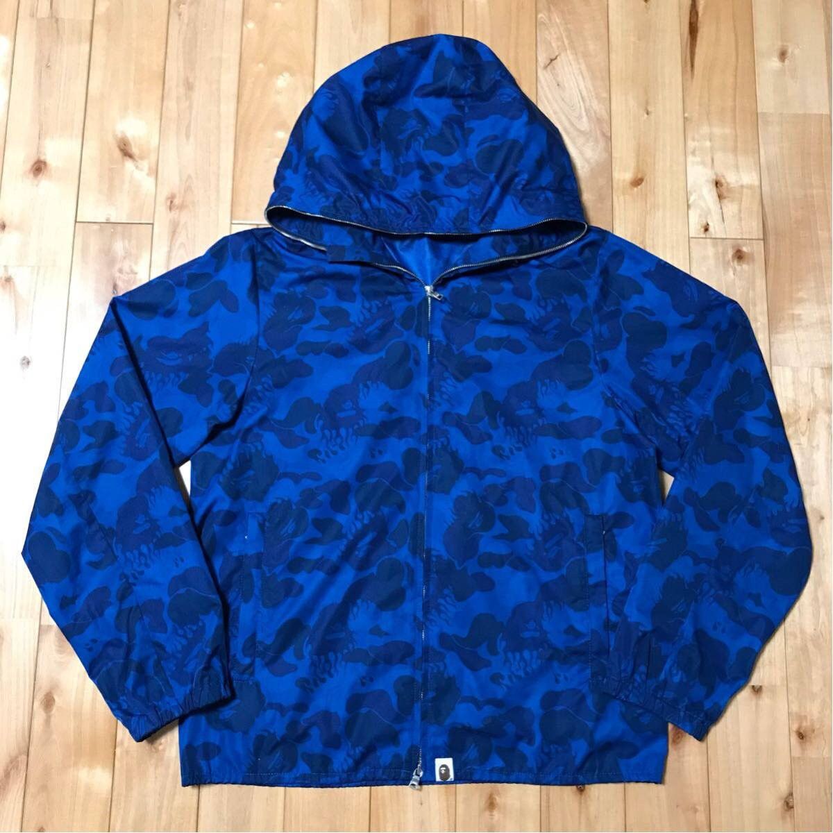 Bape Fire Hoodie Blue Grailed